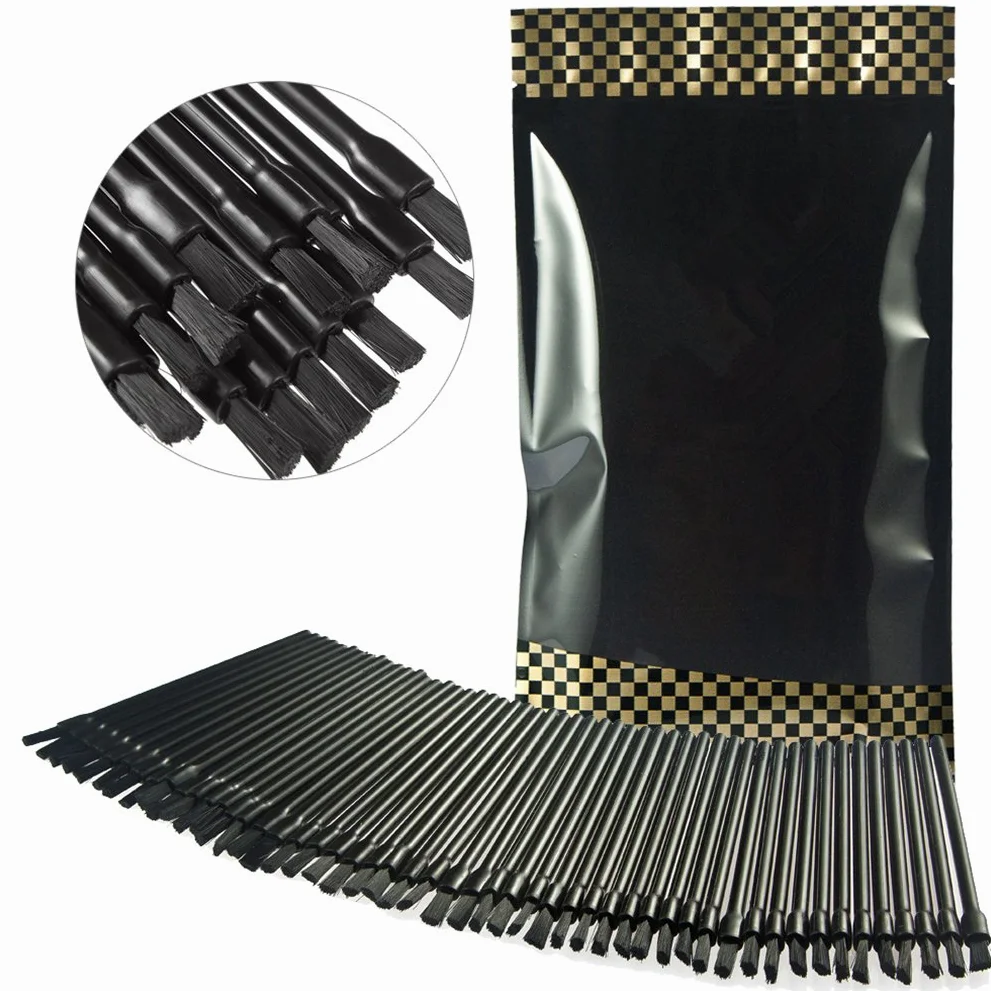 100 Pièces Pinceaux à Lèvres Jetables Kits d'Outils Maquillage Noir