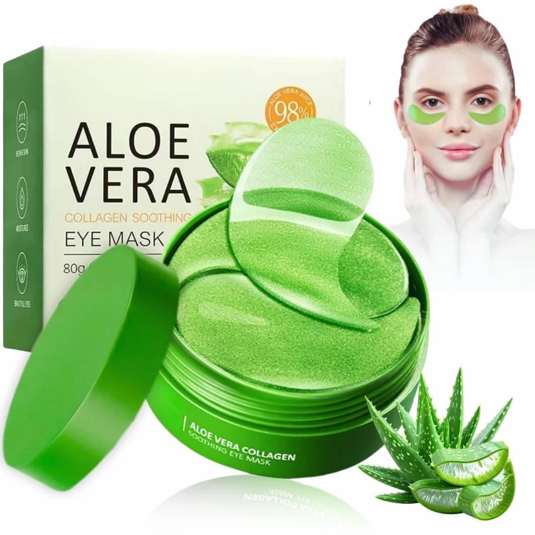 Patch Yeux Collagene Acide Hyaluronique 60 Pcs Anti Cernes Aloe Vera Éclaircir Poches Puffiness Rides