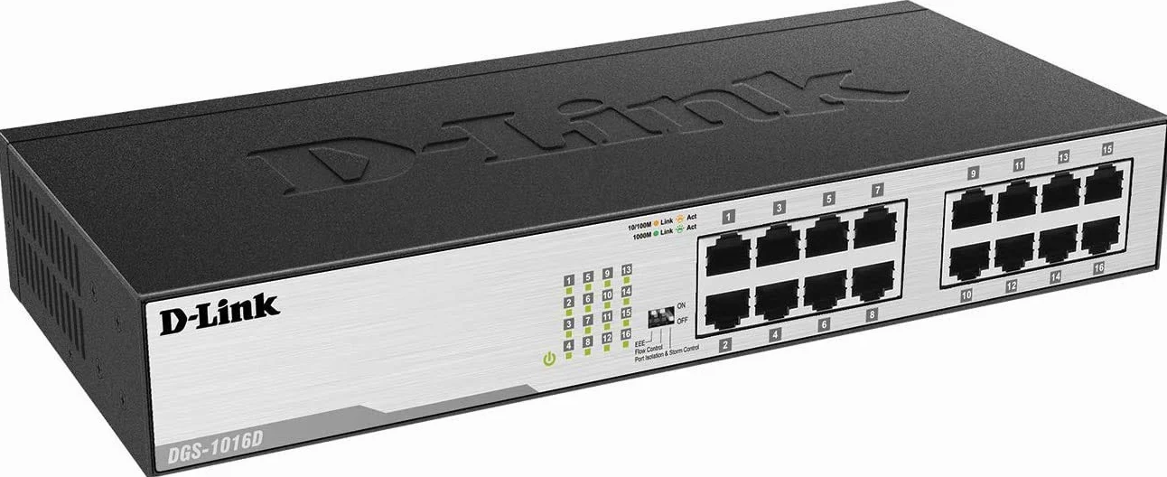 D-Link DGS-1016D Switch 16 Ports Gigabit Metallique 10/100/1000mbps - Idéal Partage de Connexion et Mise en Réseau Small/Home Office