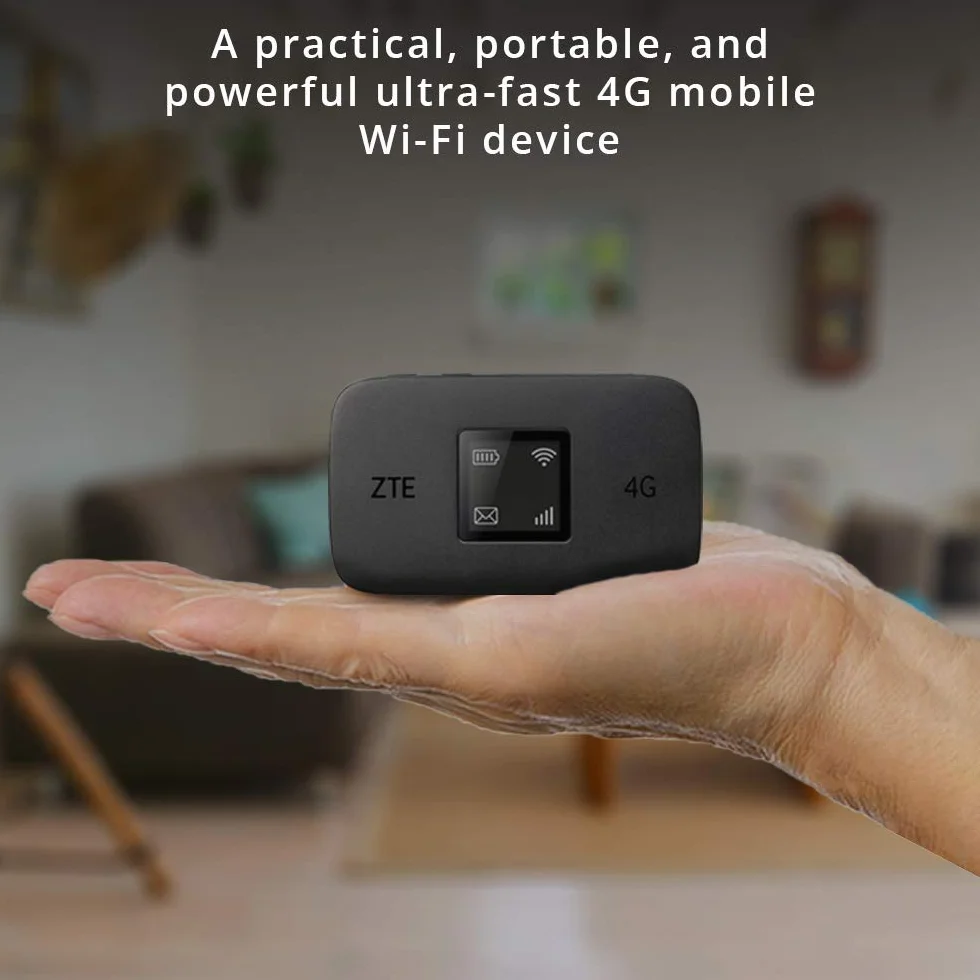 ZTE MF971R, LTE CAT6/4G Hotspot Mobile Portable Wi-FI débloqué à Faible coût 300 Mbps, Batterie 2000 mAh, Wi-FI Double Bande Noir