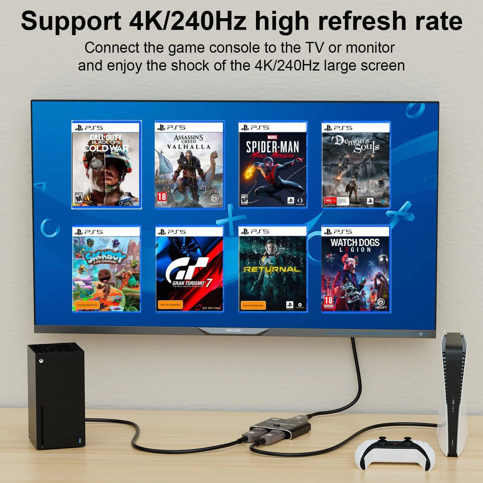 DisplayPort 2.1 16K 8K 10K DP Switch Bidirectionnel 8K@120Hz 4K@240Hz Splitter Convertisseur