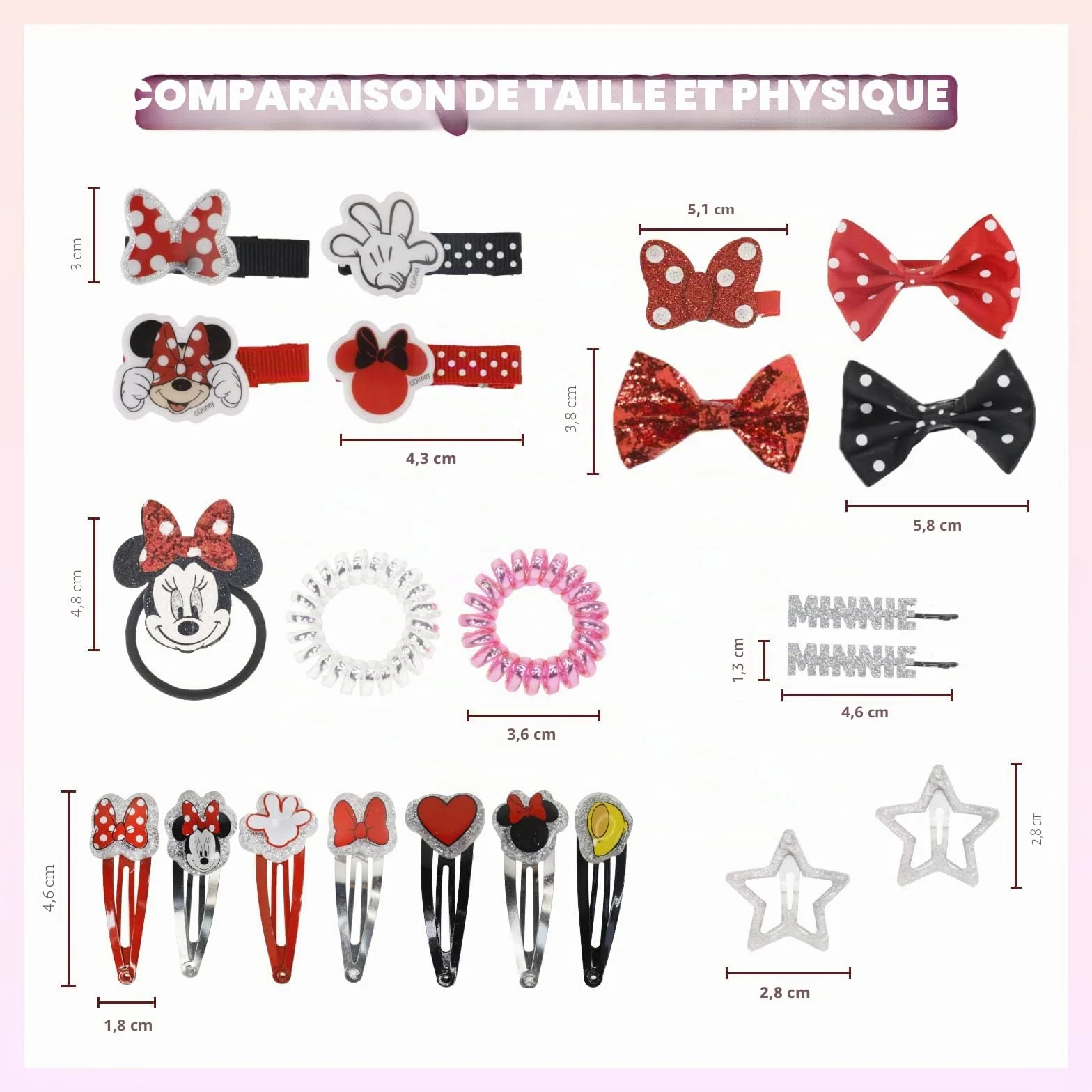 Disney Minnie Mouse Accessoires Cheveux pour Filles