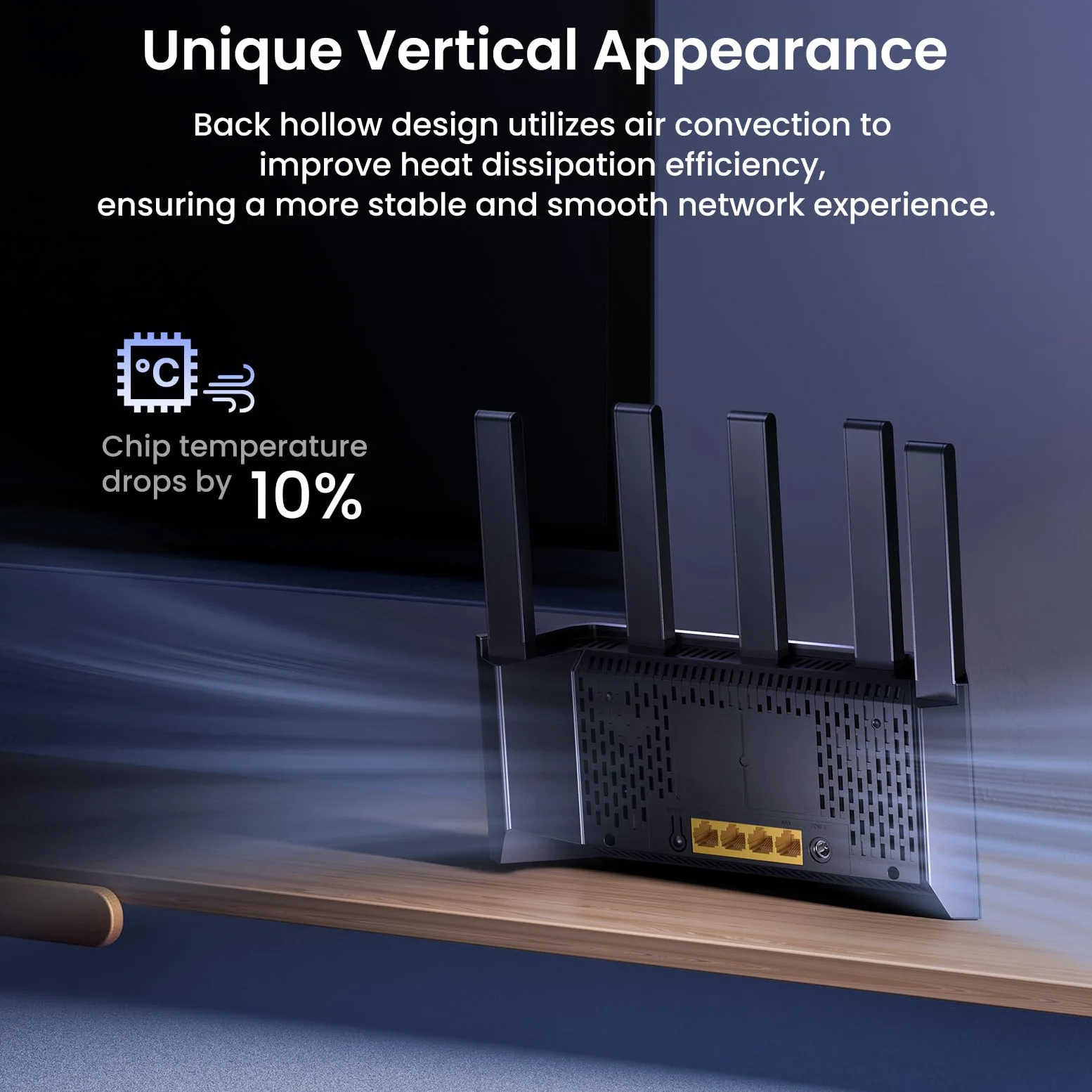 Tenda AX3000 Routeur sans fil double bande pour réseaux domestiques avec 5 antennes à gain élevé avec antennes à gain élevé de 6 dBi, routeur haut débit avec 4 ports Gigabit, prend en charge WPA3, VPN