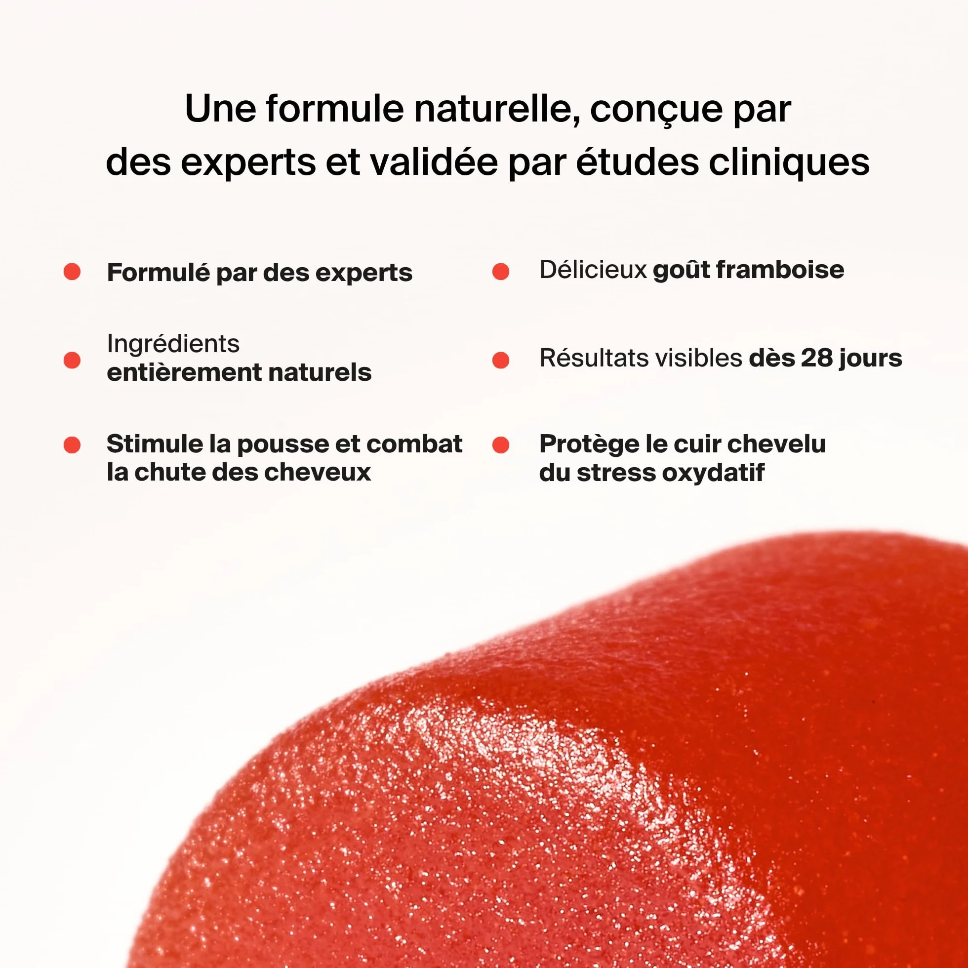 Naali Cheveux Gummies Safran AnaGain Zinc Sélénium 60 Gommes Complément Alimentaire Beauté Capillaire Maintien des Cheveux Normaux Sans Sucre Goût Framboise