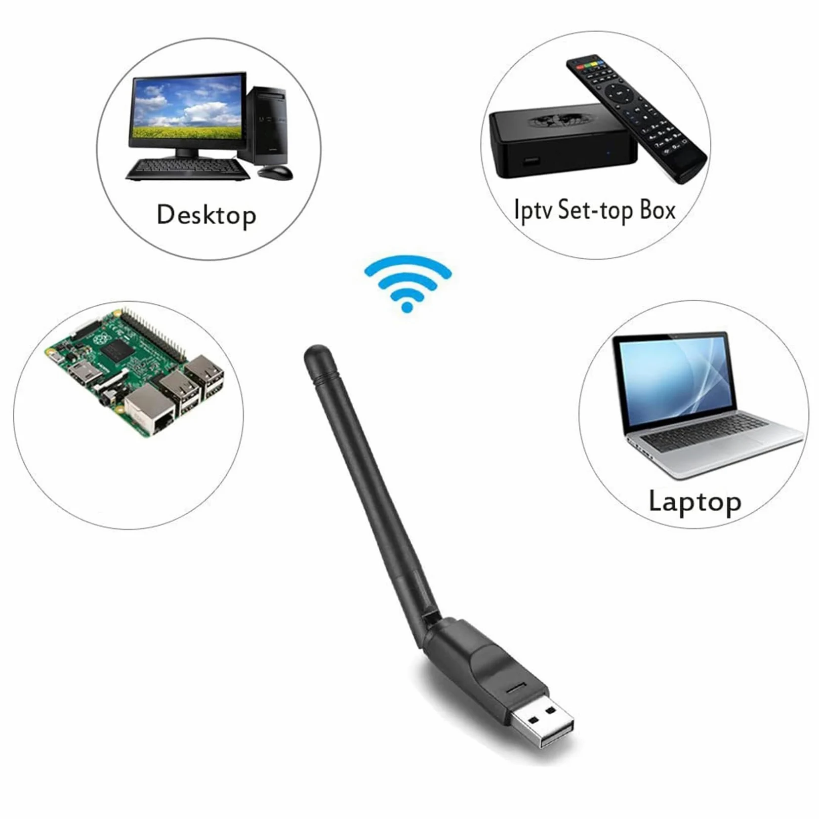 20X Carte sans RT5370 Adaptateur WiFi USB Portable 2,4 G 150 Mbps Antenne WiFi Récepteur WiFi USB pour PC et Boîtier TV
