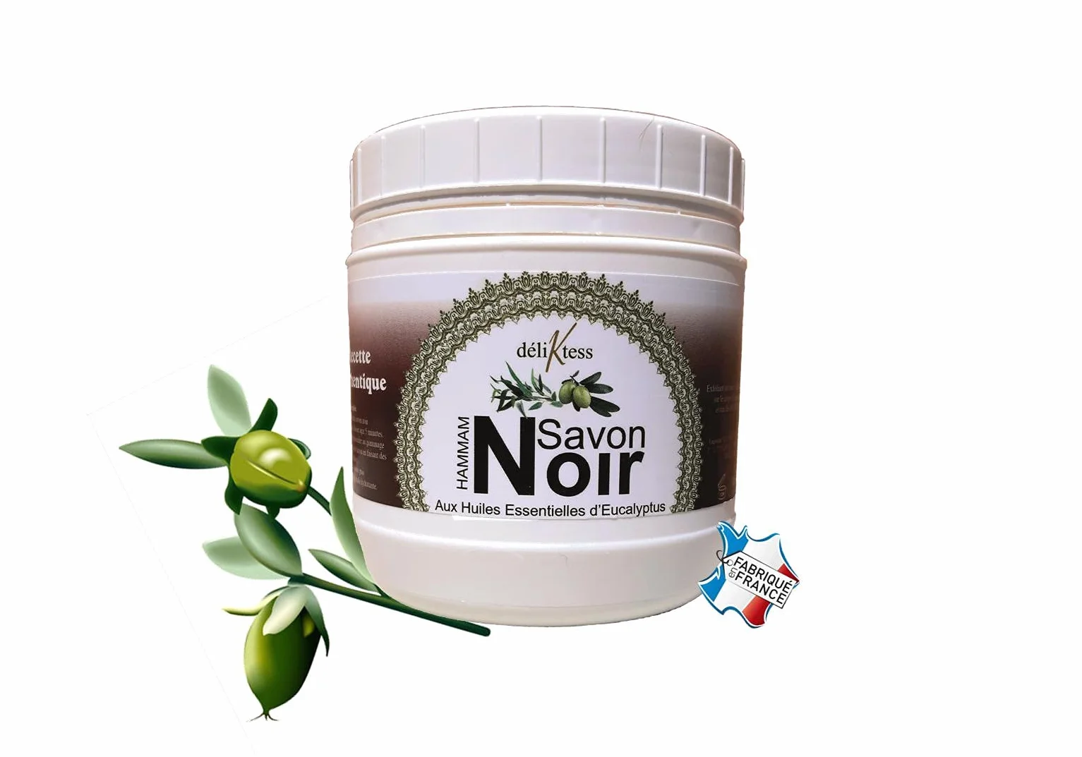 Savon noir traditionnel à l'Eucalyptus en pâte 1000 ml - Fabriqué en France