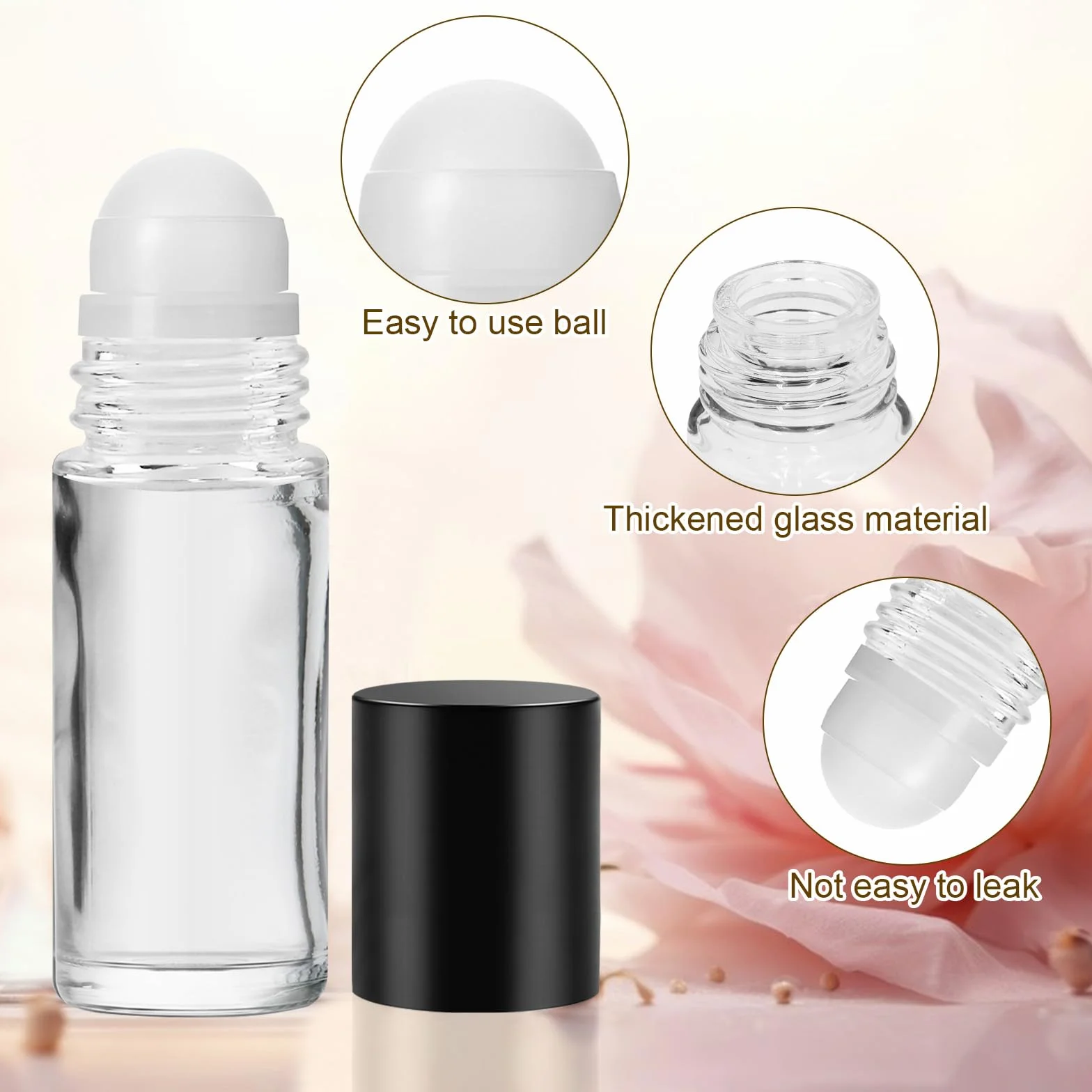 Flacons Roll on Vide en Verre 30ml avec Compte-gouttes pour Huiles Essentielles, Aromathérapie et Parfum
