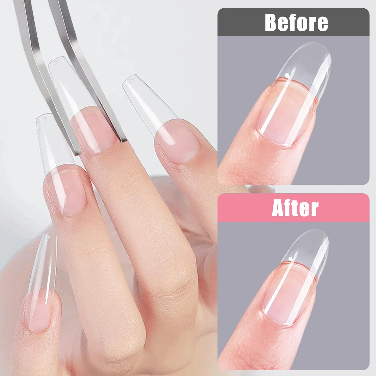 Pince à Pincher en Acier Inoxydable 148 mm, Pièces 4, Ongle Bouts Droit et Courbé pour Extensions de Cils DIY