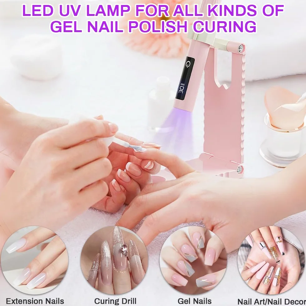 Flintronic Lampe UV Ongles Gel 3W Portable Professionnel avec Charge Rapide USB-C Double Minuteur 30s/60s Écran Tactile