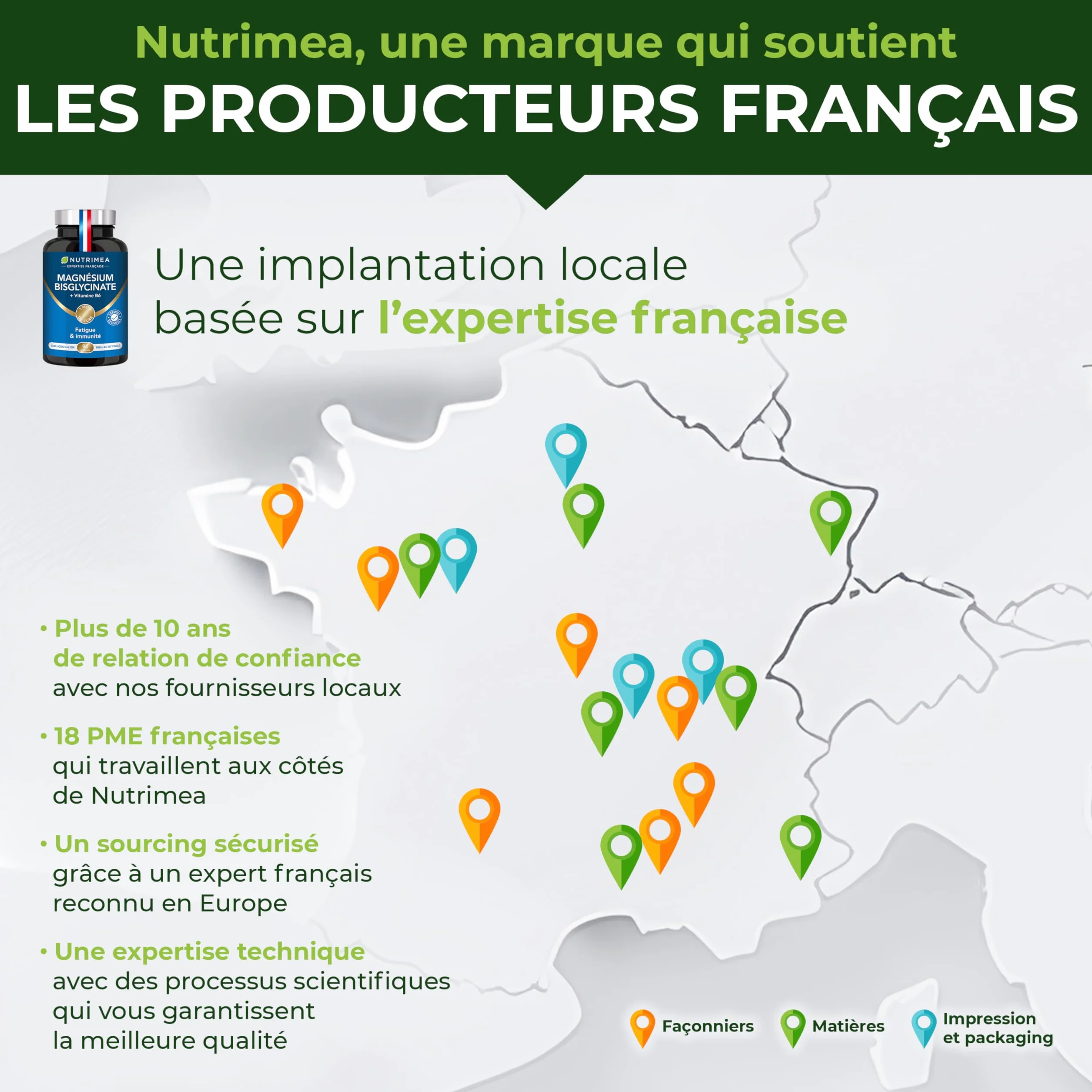 Nutrimea ANTI CHUTE DE CHEVEUX Pousse Fortification Cheveux Kéranat™ 60 Gélules Fabrication Française