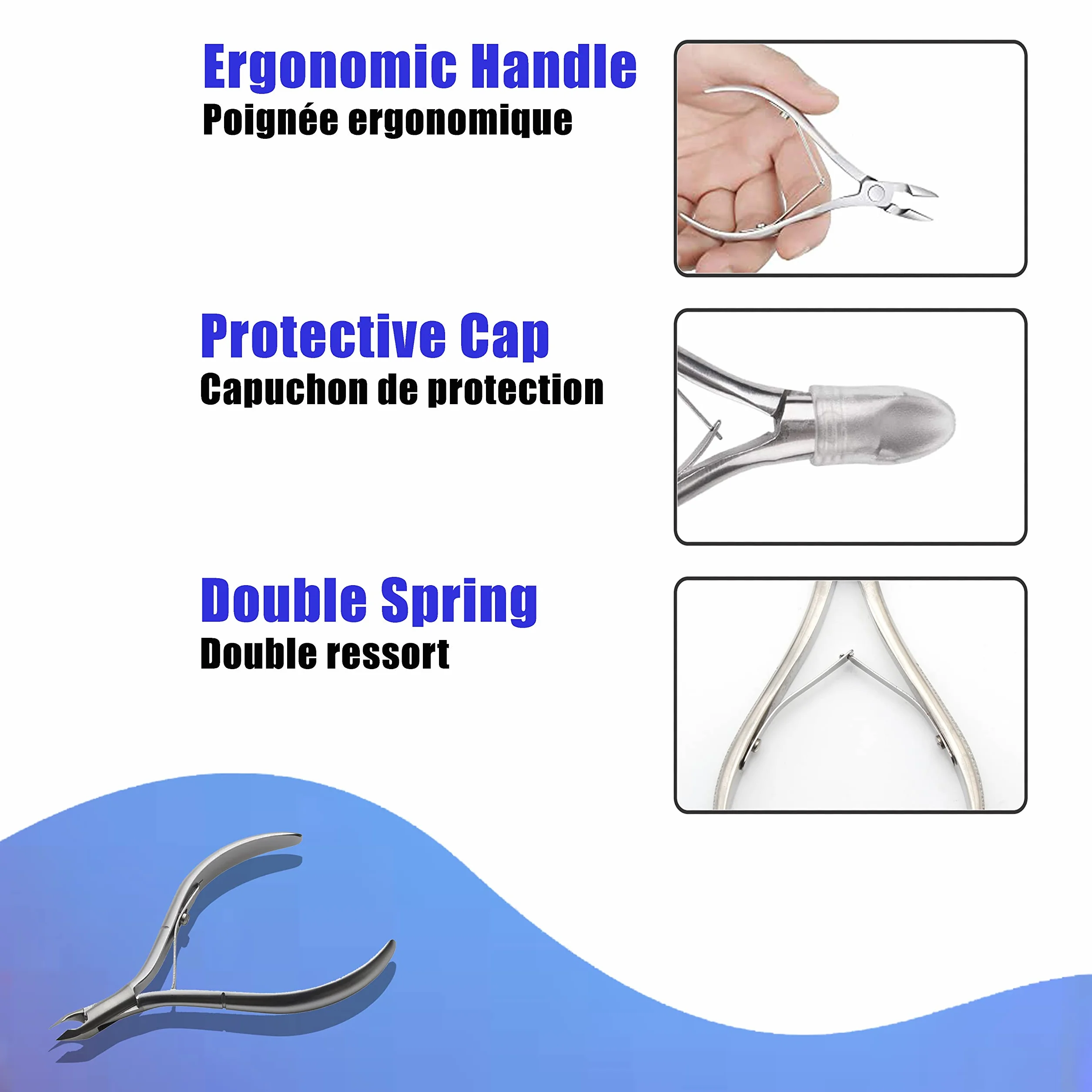 Longivia® Pince Coupante de Precision en Acier Inoxydable pour Cuticules, Pédicure et Manucure