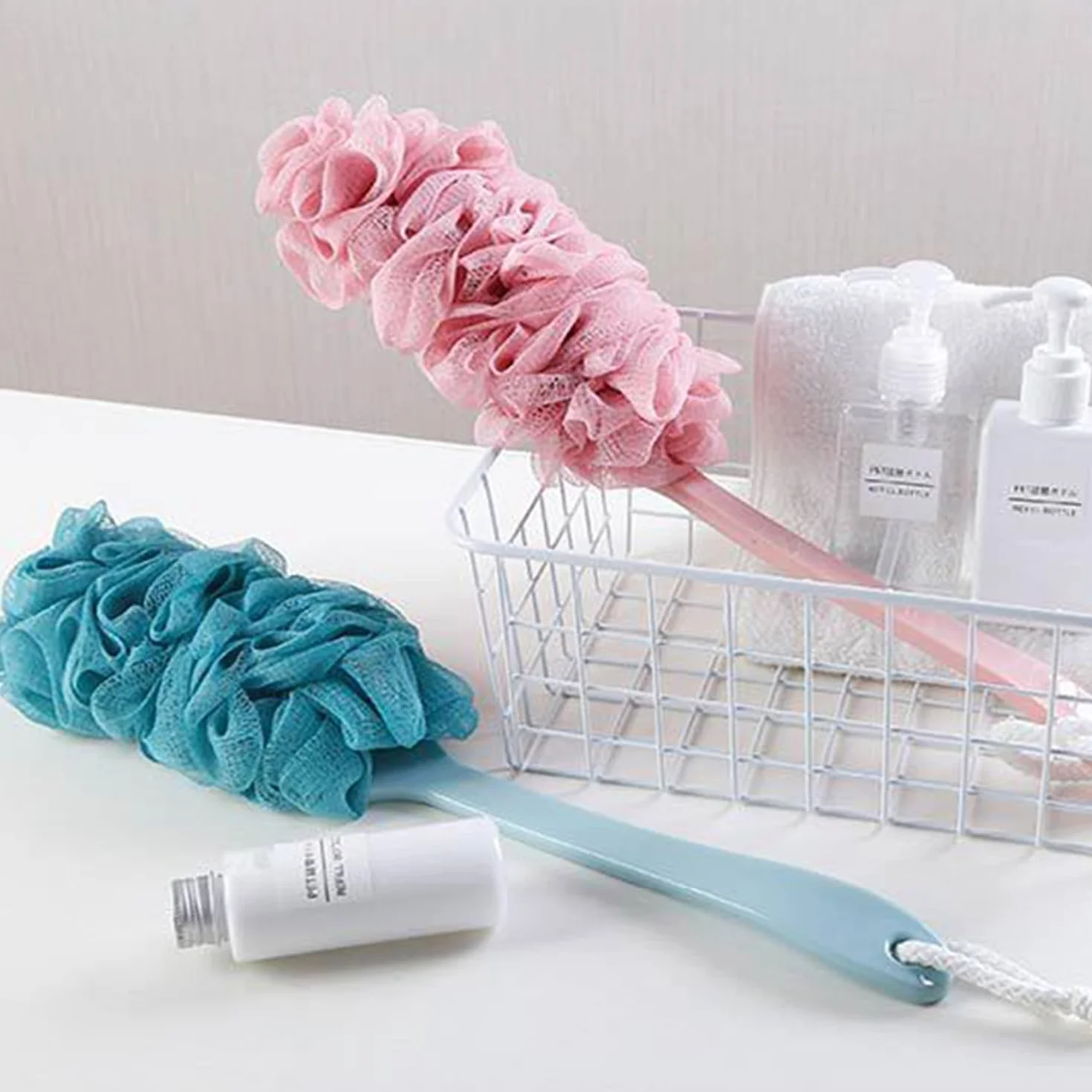 Lot de 2 brosses de bain à long manche pour douche