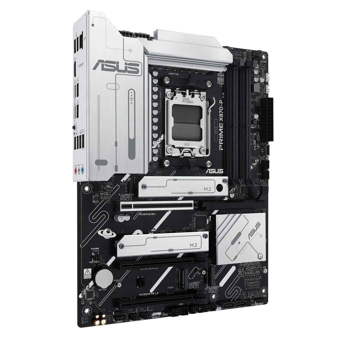 ASUS Prime X870-P – Carte mère Gaming AMD Ryzen AM5 X870 ATX (DDR5, 14+2+1 (80A) DrMOS, PCIe 5.0, 4 x M.2, USB 40Gbps Type-C, HDMI, Aura Sync RGB)