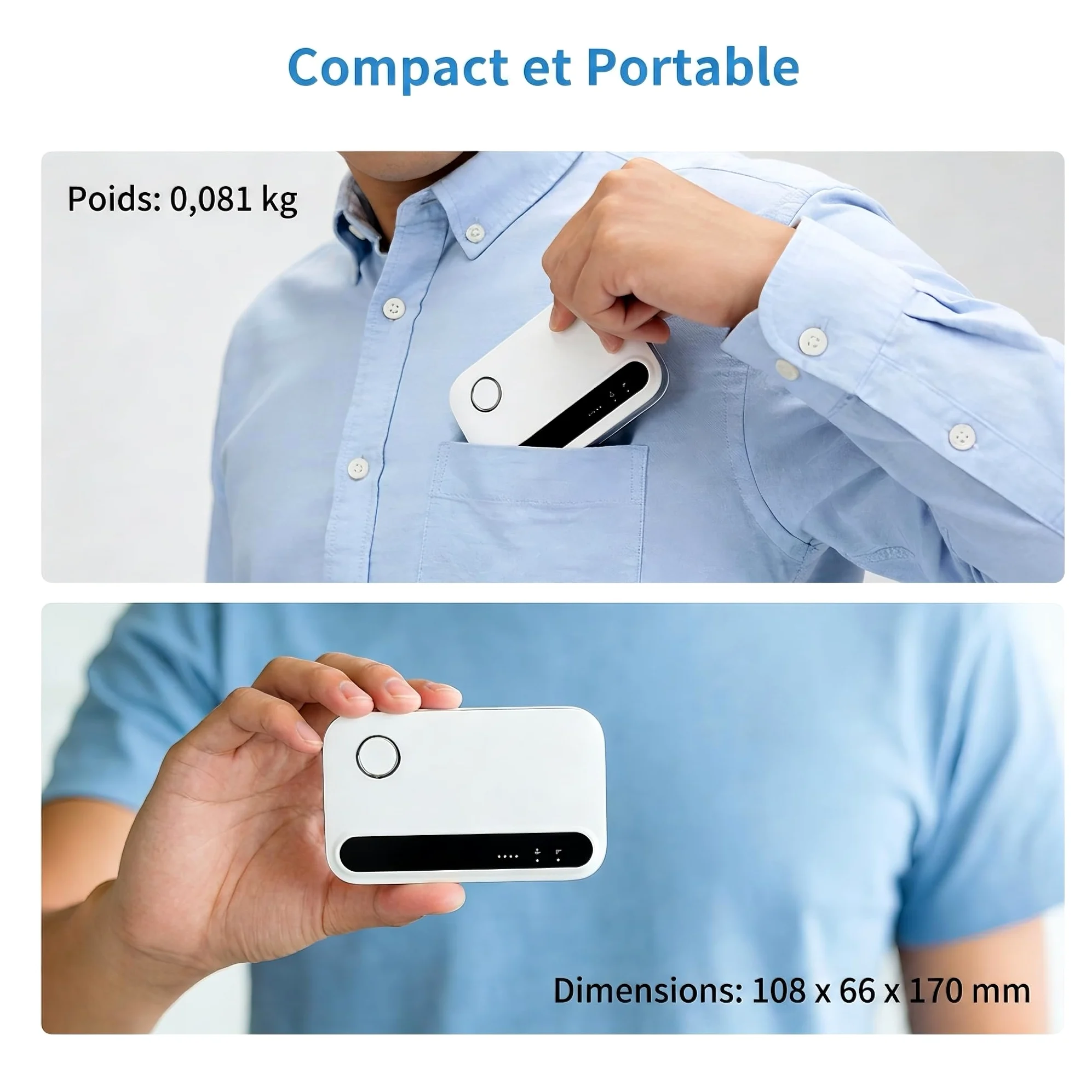 Routeur 5G/4G+ WiFi 6 Portable, Modem SIM Débloqué 300 Mbps, Connecte 32 Appareils, Idéal Télétravail & Voyage