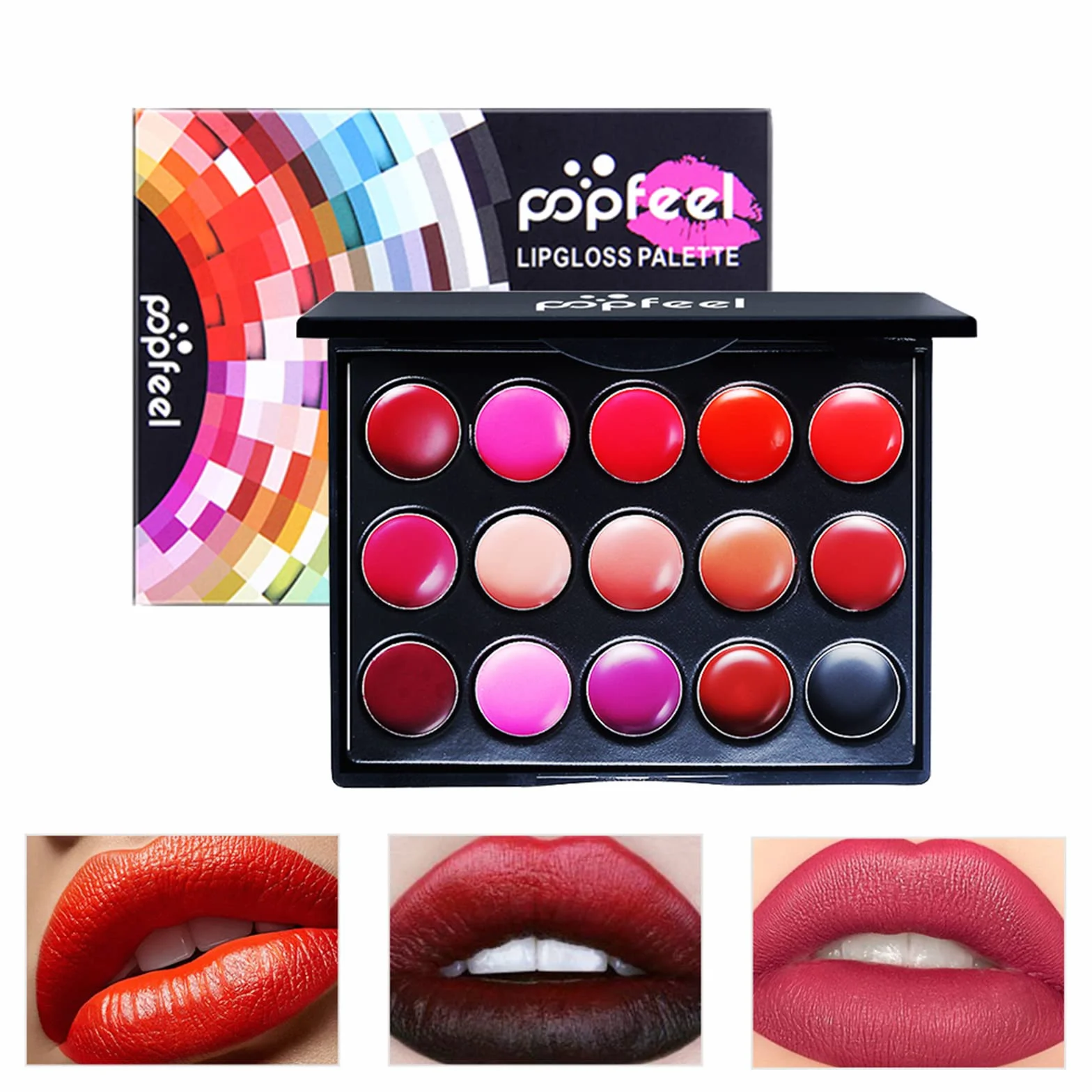 Kit tout-en-un maquillage 8 pièces avec fard paupières, brillant lèvres et pinceaux correcteur