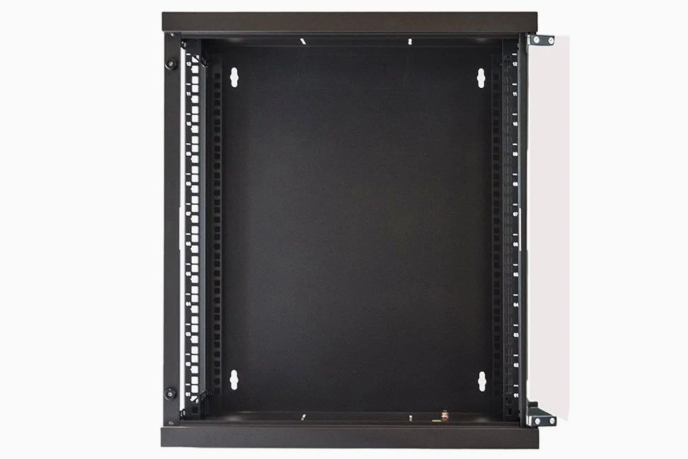 Armoire Rack 19" 12 unités murales pour Filets (a) 620 x (l) 540 x (p) 450 mm Couleur Noir Porte Verre