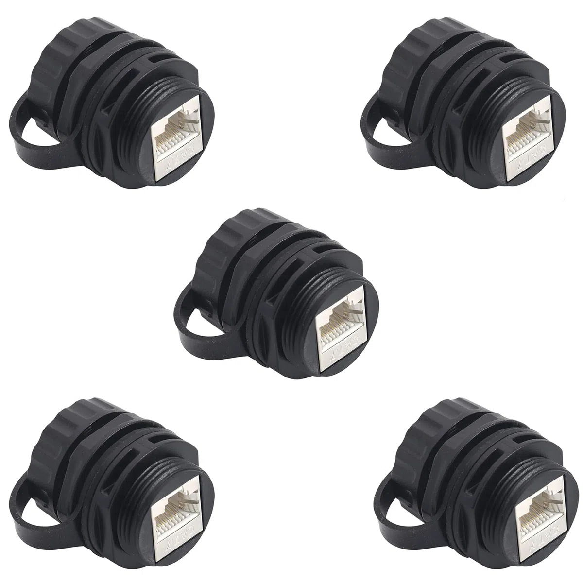 PENGLIN Lot de 5 prises encastrées RJ45 CAT7 8P8C Ethernet blindées