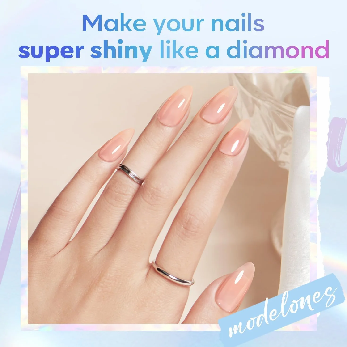 Modelones Top Coat Semi Permanent No Wipe Base et Top Coat Vernis Semi Permanent 10ML*2 Gel UV Manucure Kit