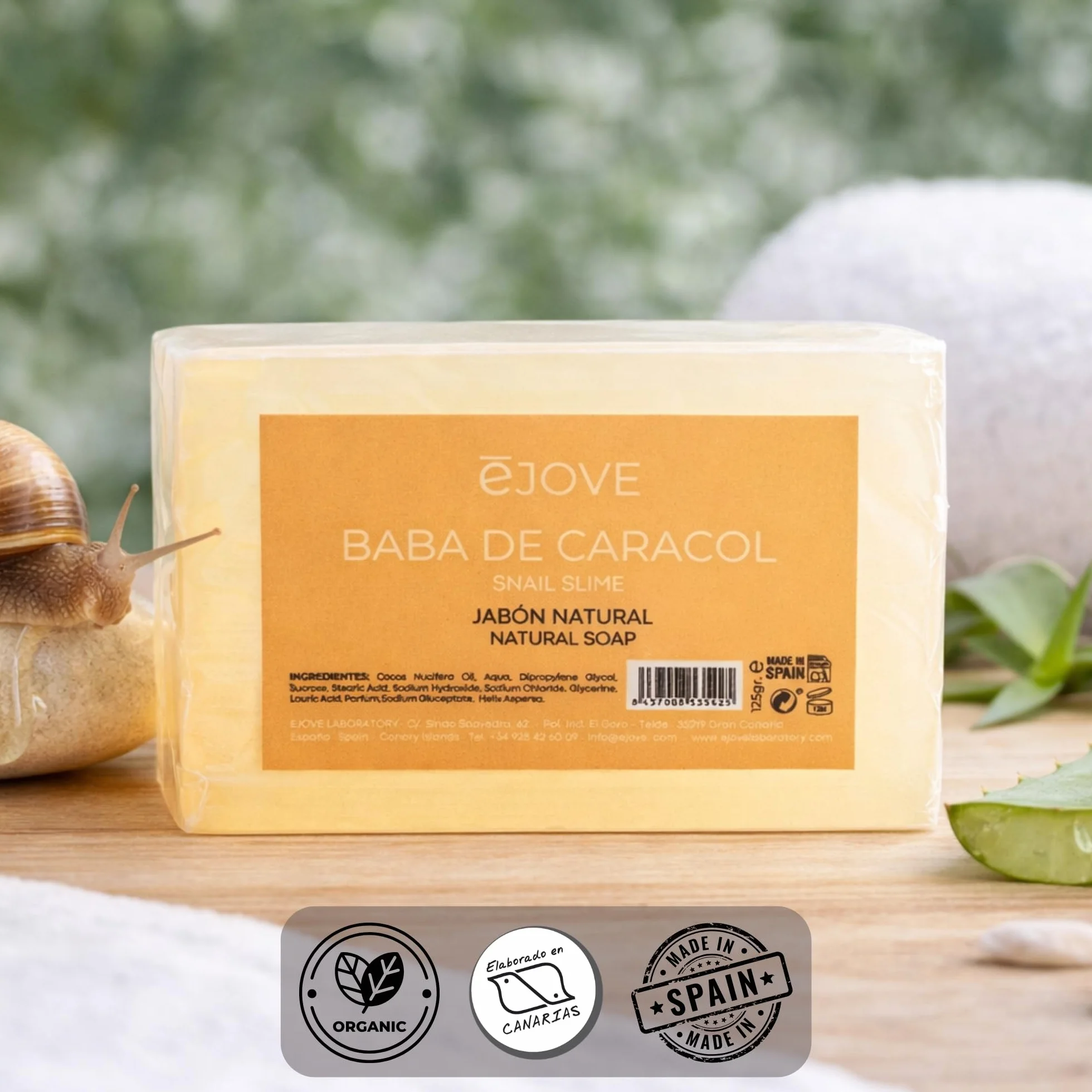 Ejove Savon Facial Nettoyant à la Bave d'Escargot 125g Éclaircissement Peau Anti-acné Hydratation