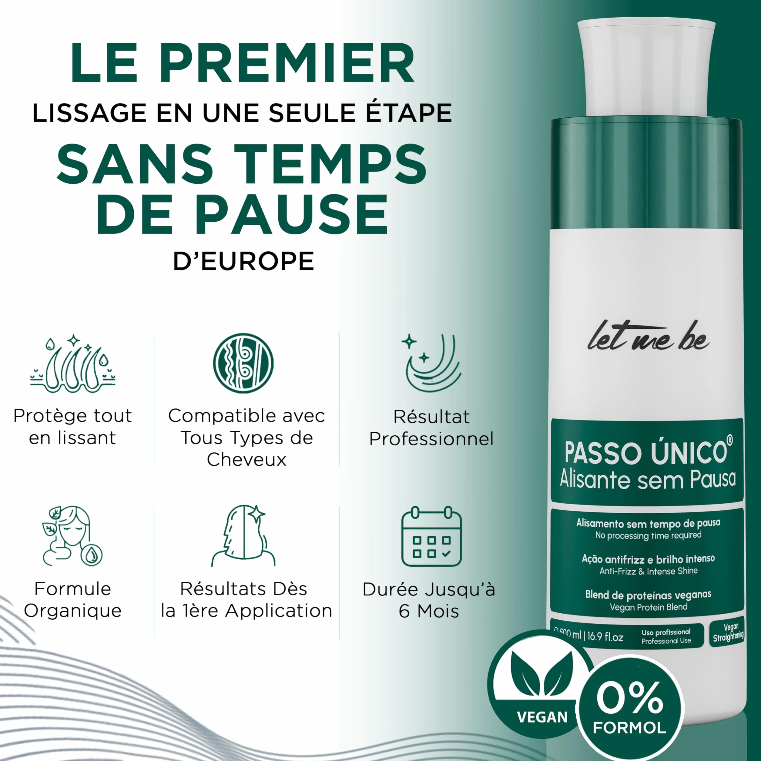 Lissage Brésilien Sans Formol Végan Acides Aminés Kératine 500ml