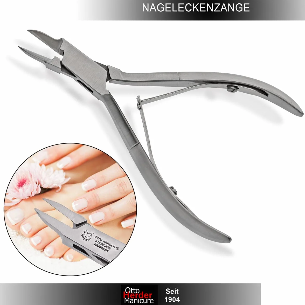 OTTO HERDER Pince à ongles pointue 11,2 cm pour ongles incarnés