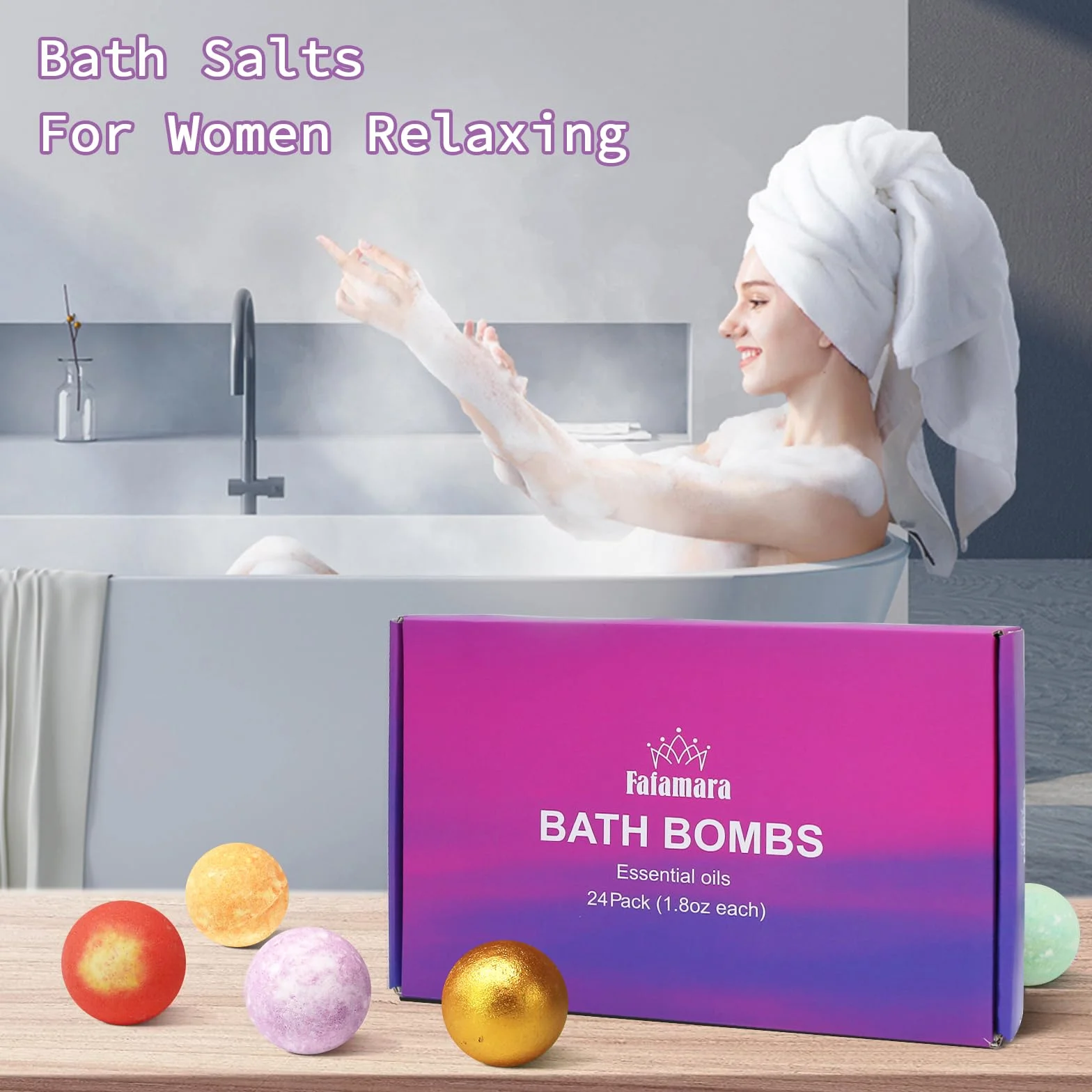 Bombes de bain bio lot 24 pièces ingrédients naturels anniversaire Pâques