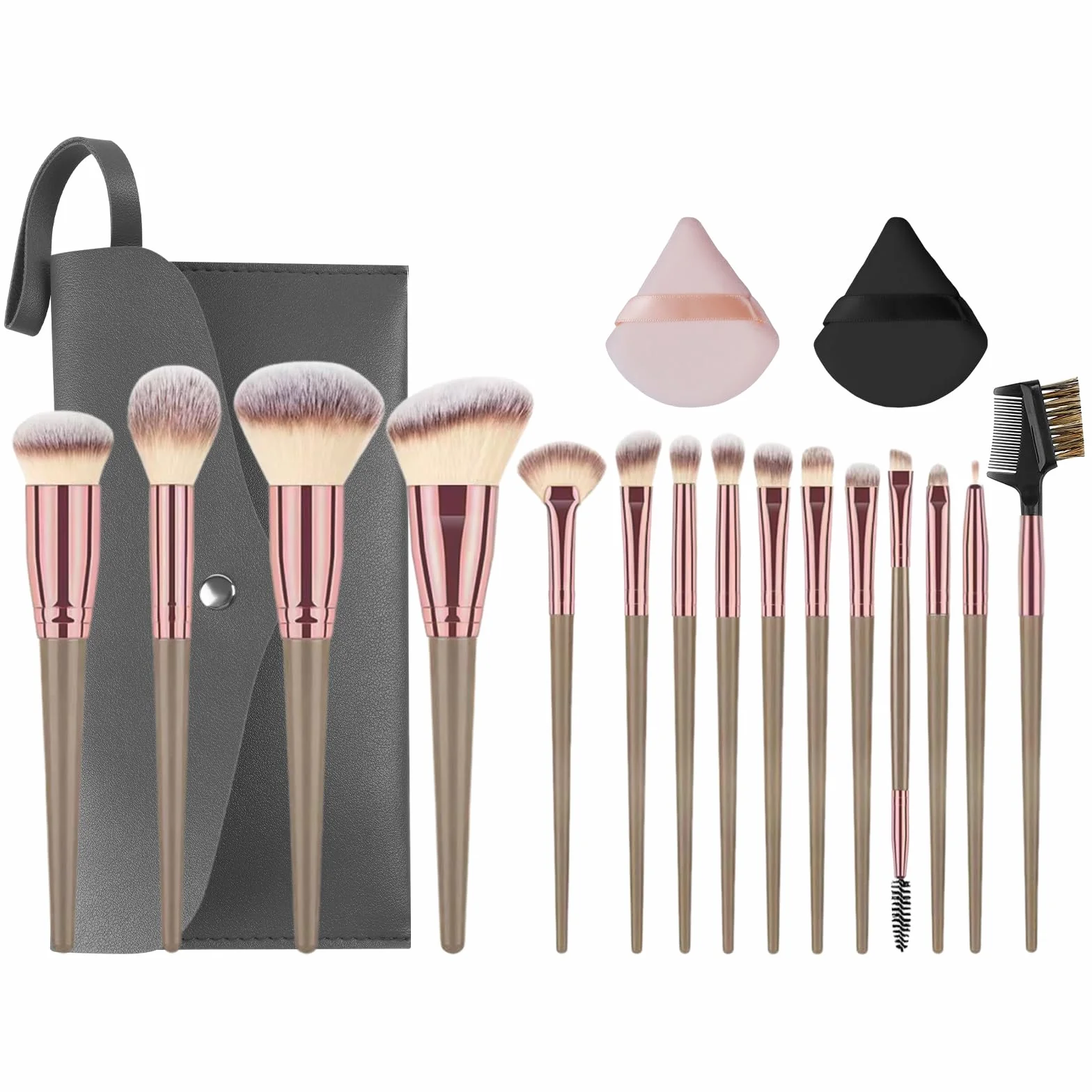 Vicloon Ensemble de pinceaux cosmétiques 15 Pièces Professionnels Set Synthétiques