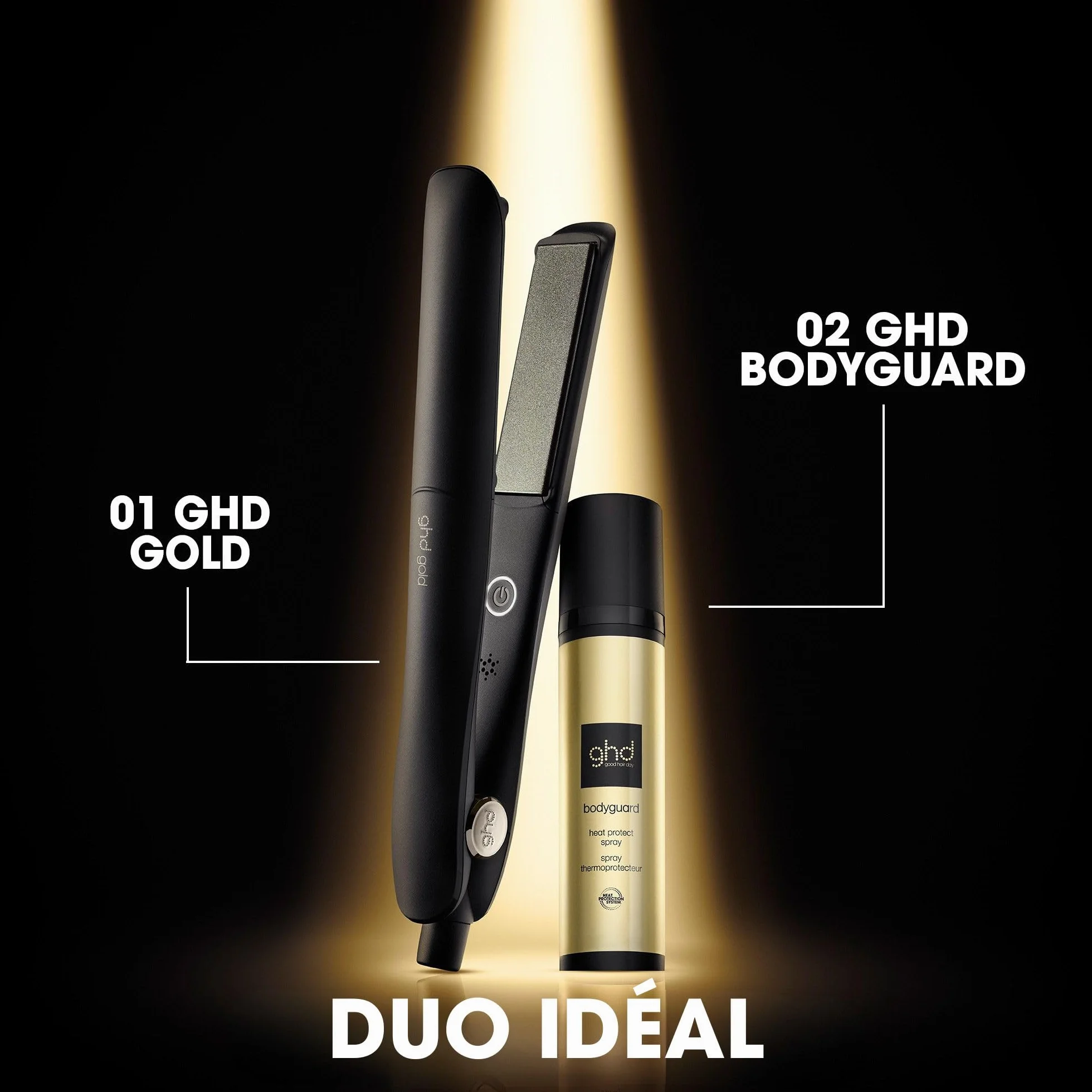 ghd Gold Lisseur Cheveux Fer à Lisser Professionnel 65% Plus Brillants Design Arrondi