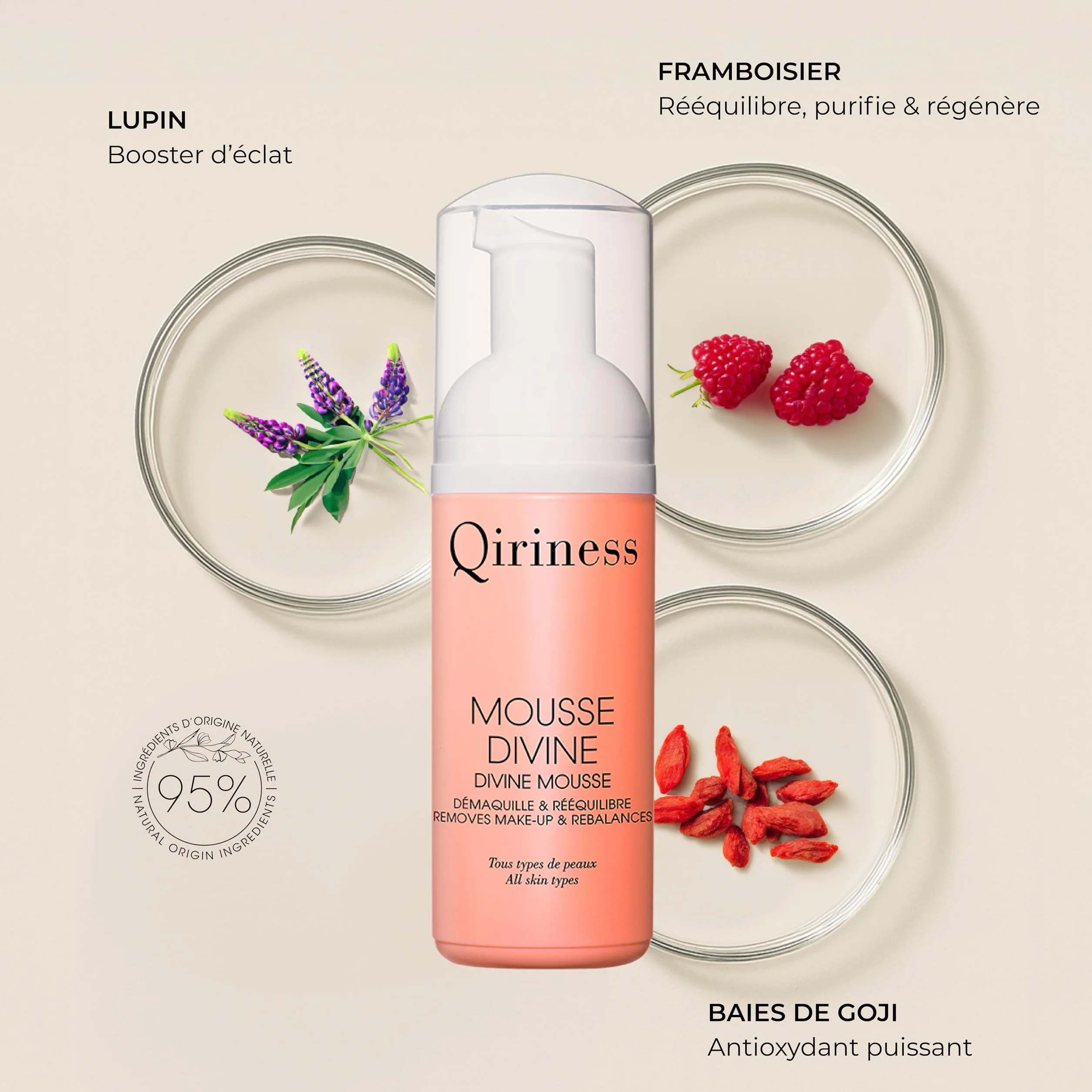 Qiriness Mousse Nettoyante et Démaquillante Vitamine C 125 ml
