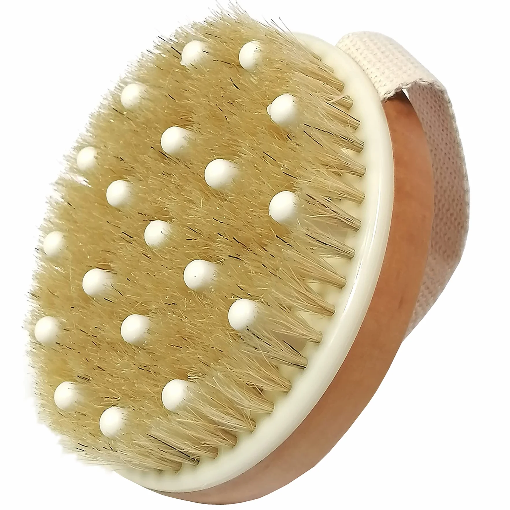 Brosse pour le corps en poils naturels, exfoliante et drainage lymphatique