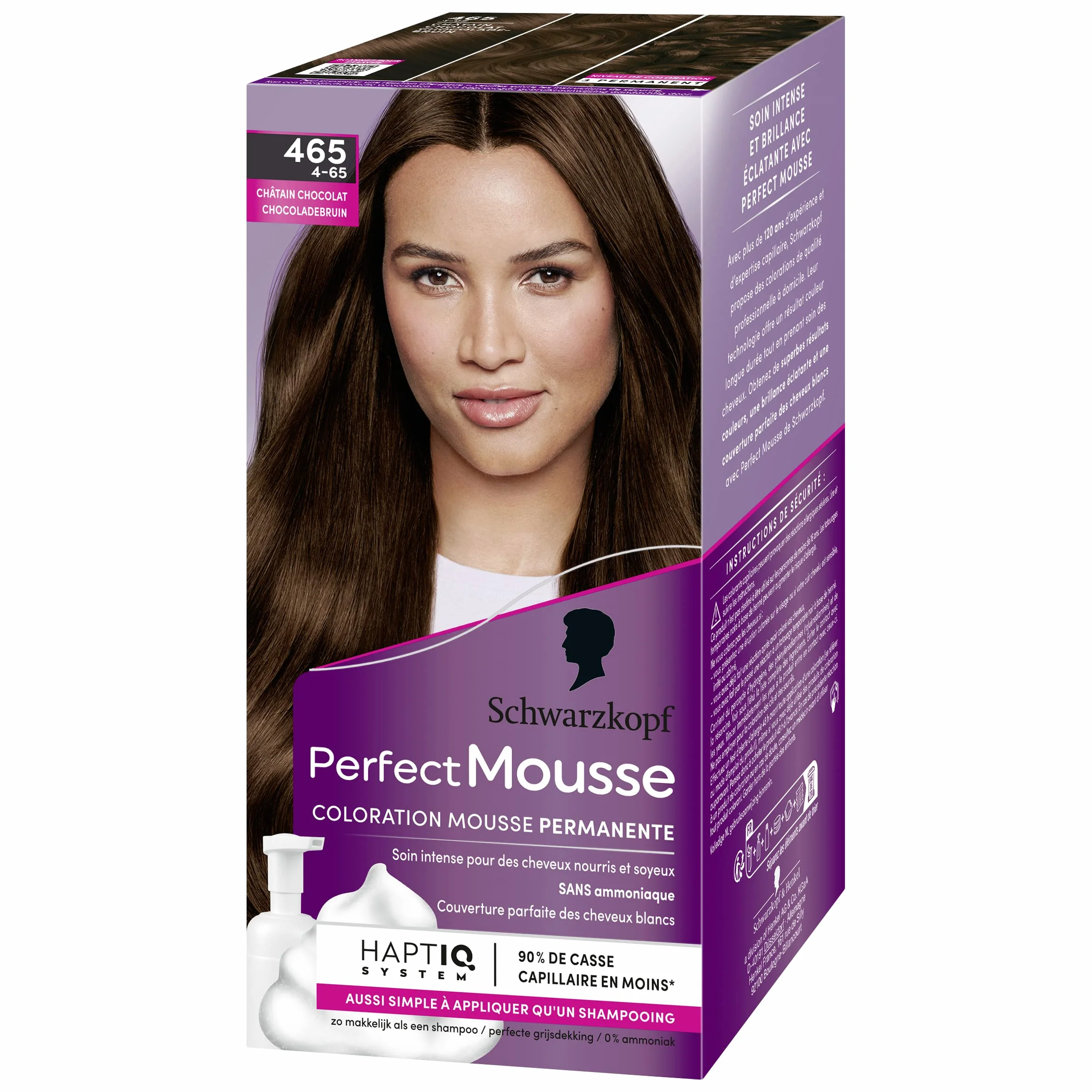 Schwarzkopf Perfect Mousse Coloration Permanente Sans Ammoniaque Chatain Chocolat 465
