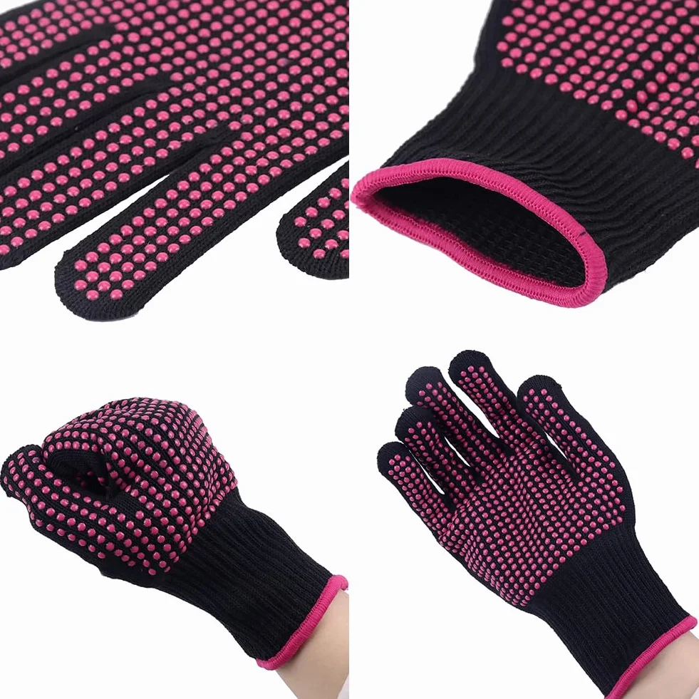 Gants de Coiffure Résistants à la Chaleur 2 Pcs Protection Thermique Professionnels