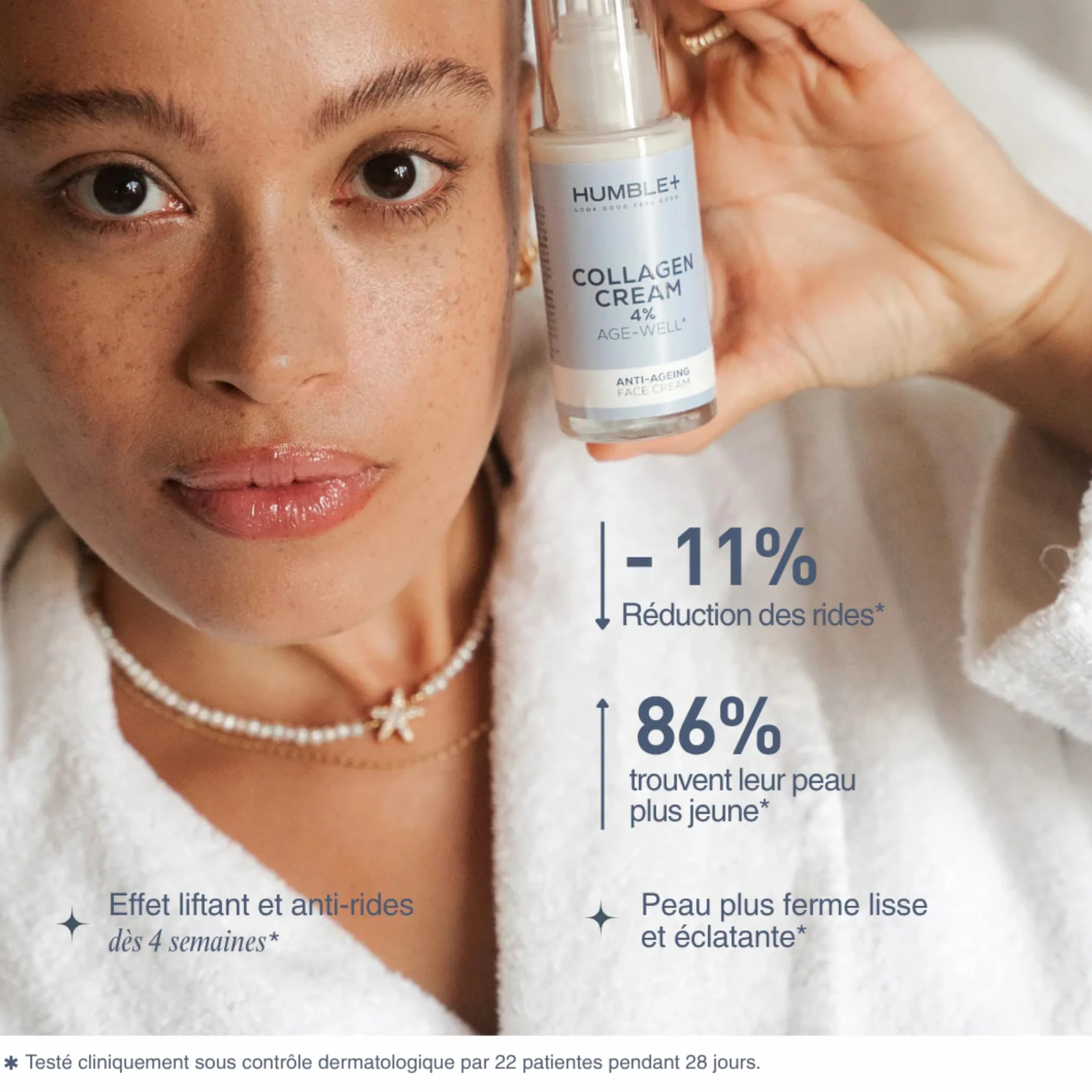 HUMBLE+ Crème Collagène Marin 4% Anti-Âge Visage 50 mL