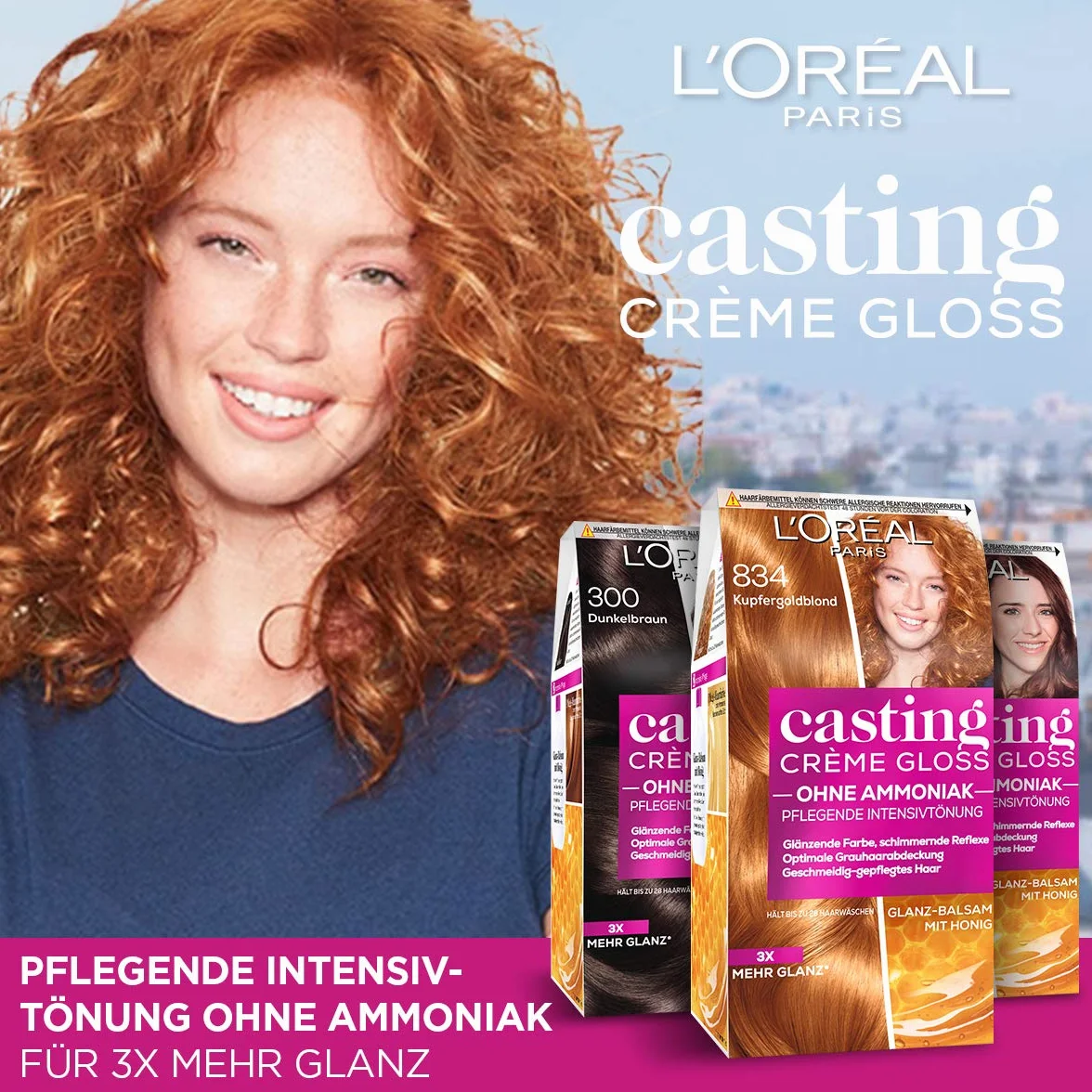 L'Oréal Crème Coloration Gloss 834 Cuivre Or Blond, 1 unité
