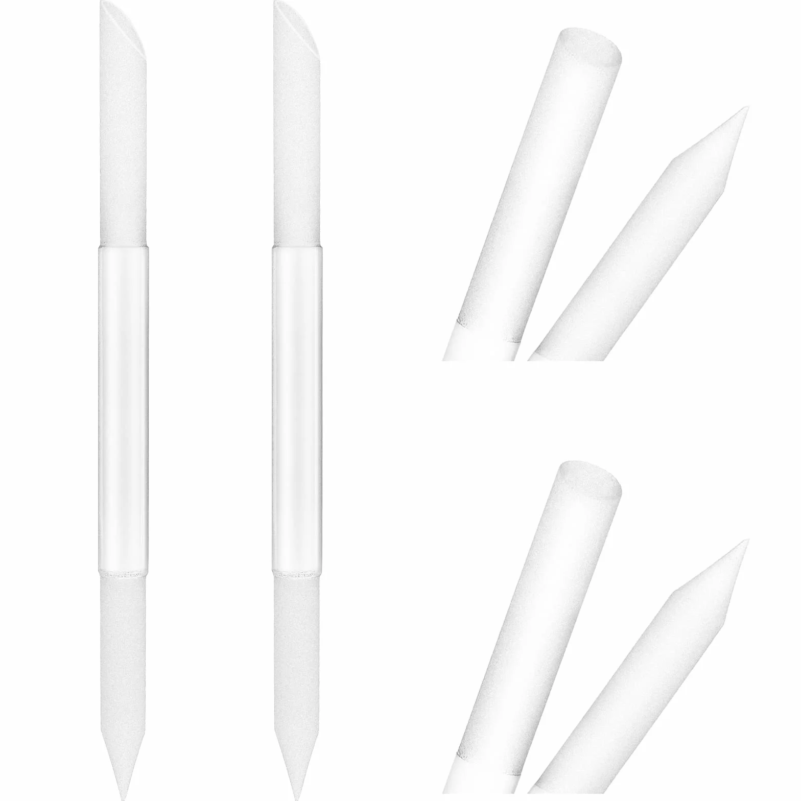 Sibba Lot de 2 repousse-cuticules en verre - Outil de retrait des cuticules double face - Bâton de manucure professionnel de précision