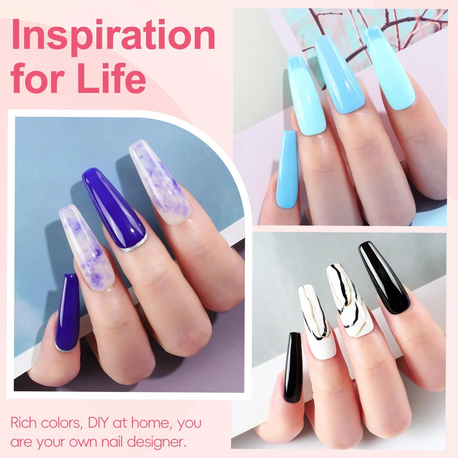 PEACECOLOR Kit Ongle Gel UV Complet 20+5PCS Vernis à Ongles Gel avec Lampe UV Top Coat Base Coat Nail Art Coffret Débutants