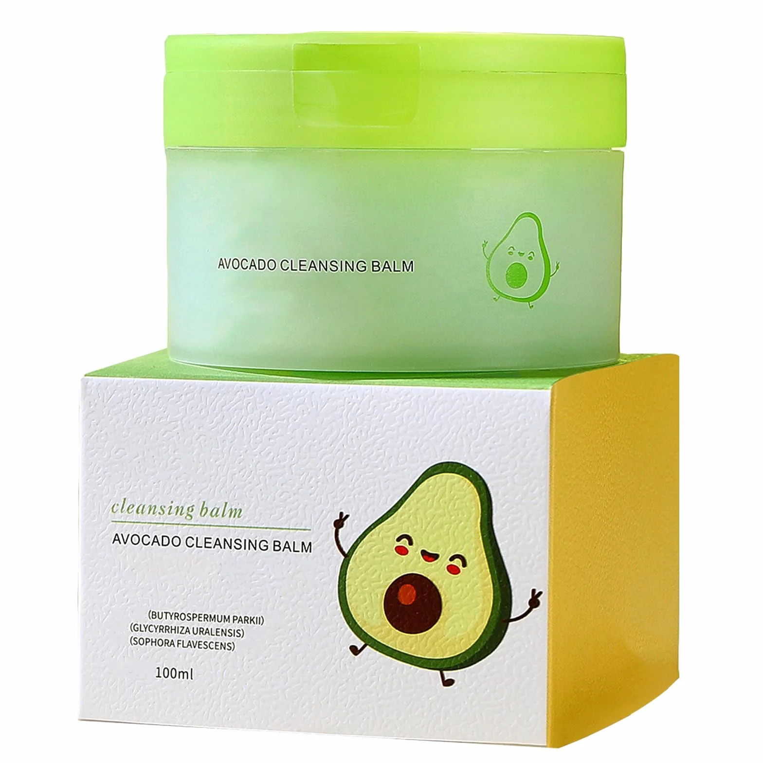 Baume Nettoyant Démaquillant à l'Avocat pour le Visage, Nettoyant Doux Rafraîchissant Naturel