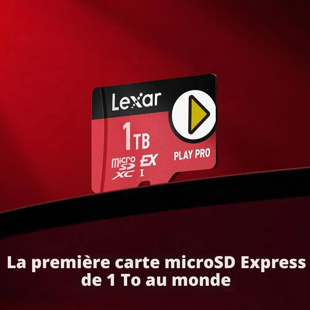 Lexar Carte microSDXC Express Play Pro 512 Go, UHS-I, C10, U3, V30, A2, Full HD, vidéo 4K, jusqu'à 900 Mo/s de Lecture, pour Nintendo Switch 2, ASUS ROG Ally, Steam Deck, appareils de Jeu
