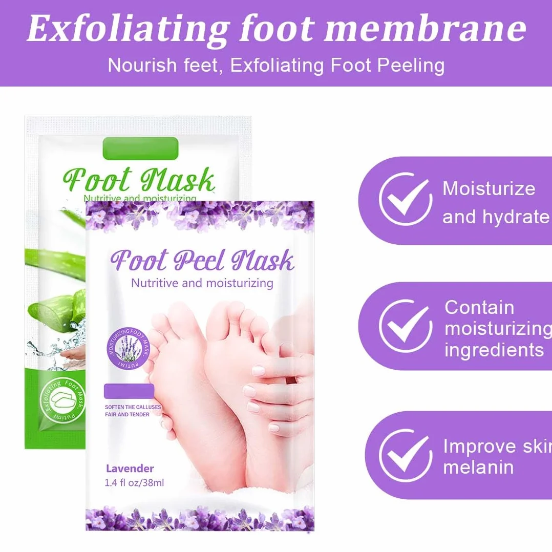Masque peeling pieds exfoliant, 2 paires, Callus peeling