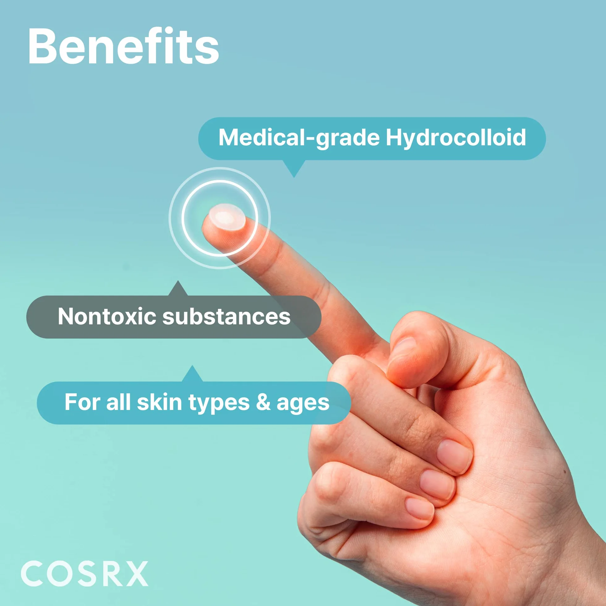 COSRX Master Patchs Absorbants à Boutons, Traitement Hydrocolloïde, Autocollants Anti-taches, 3 Tailles, 96 Pièces