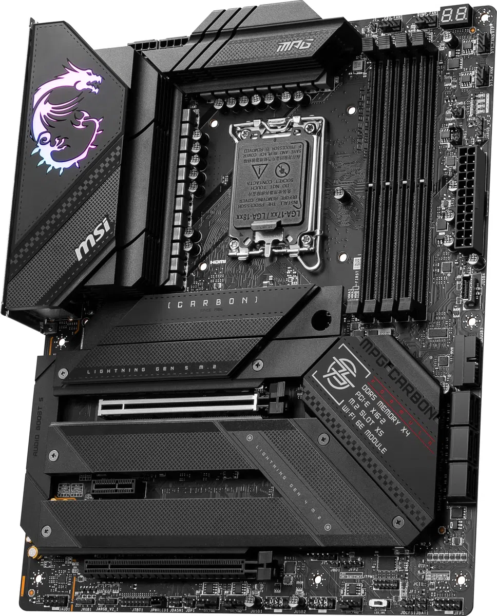 MSI MPG Z790 Carbone Carte mère de Jeu WiFi (Prend en Charge Les processeurs Intel 12e/13e génération, LGA 1700, DDR5, PCIe 5.0, M.2, LAN 2,5 Gbit/s, USB 3.2 Gen2, Wi-FI 6E, ATX)