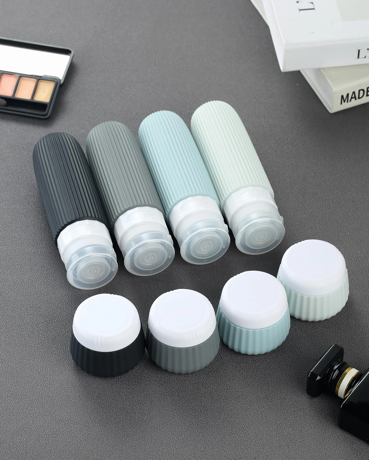 Gemice Bouteilles de voyage pour articles de toilette 8 pack, TSA Approved 90ml, Contenants de voyage transparents