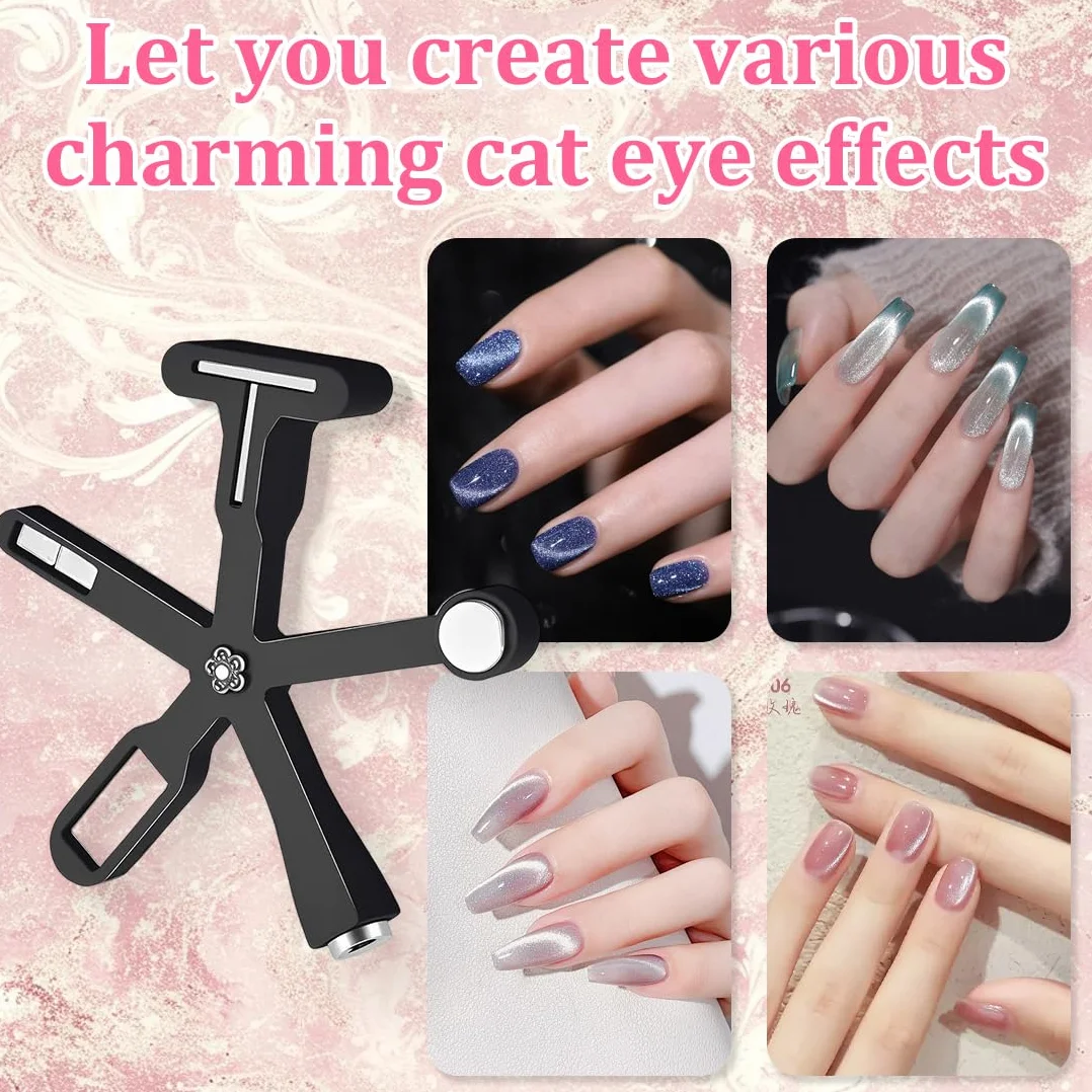 Stylo Aimant Multifonctions 5 en 1 Plastiques Cat Eyes Ongles Vernis Aimant DIY Outil Nail Art