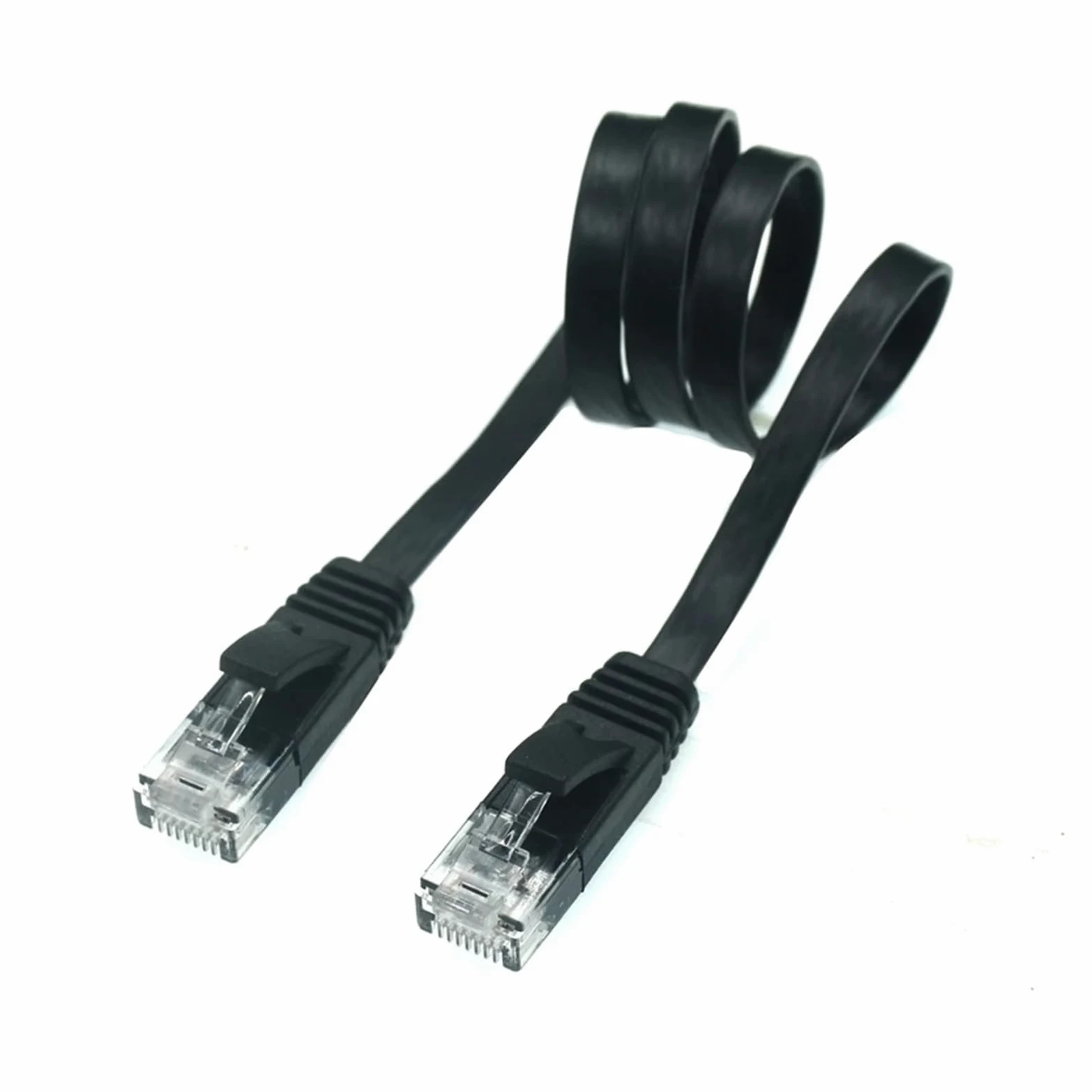 Générique Câble réseau Ethernet UTP plat CAT6, 20cm, 50cm, 1m, 3 pieds, court, RJ45, SMD LAN, noir, blanc, bleu, 5m, 10m, 20m, 30m(Black,15m)