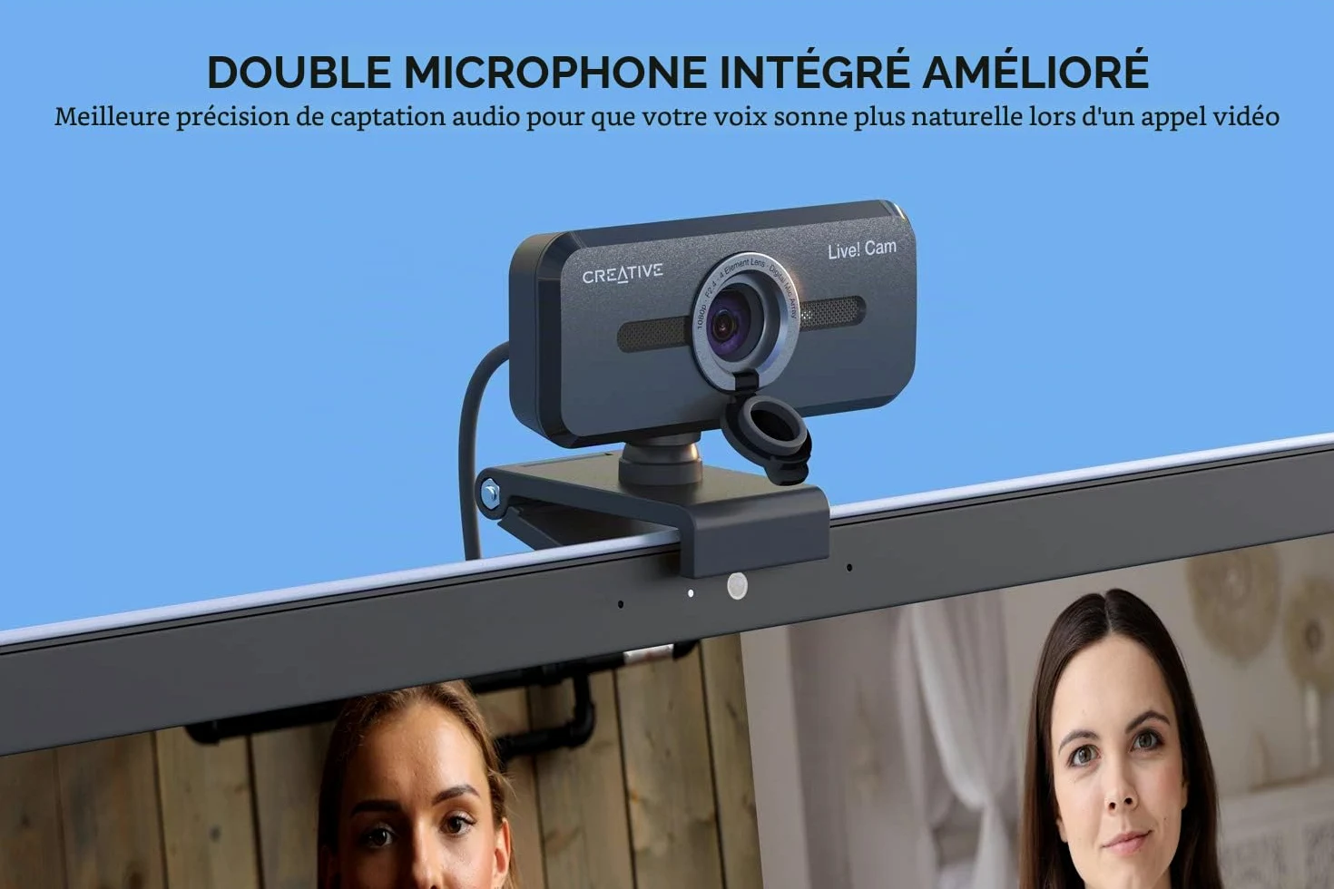 Creative Live Cam Sync 1080p V2 Webcam, Fonction Muet Automatique et Réduction du Bruit, Clé WiFi AC1300 Mbps TP-Link