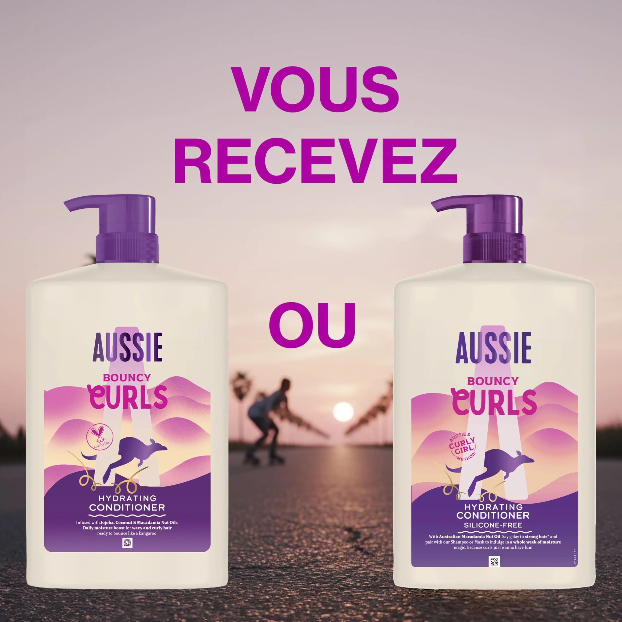 Aussie Bouncy Curls Après-Shampooing Hydratant 1000ml Cheveux Bouclés Ondulés Huiles Jojoba Coco Macadamia Végane