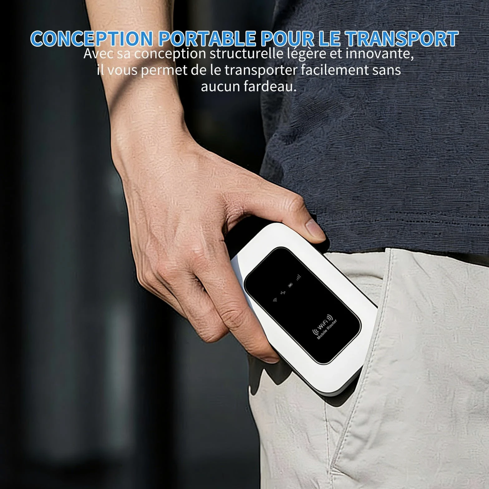 Routeur 5G Portable,WiFi 6 avec Slot SIM Déverrouillé – Modem 5G Carte SIM, Internet Mobile Haut Débit 5G/4G+, Jusqu’à 22 Appareils, Idéal Voyage & Télétravail