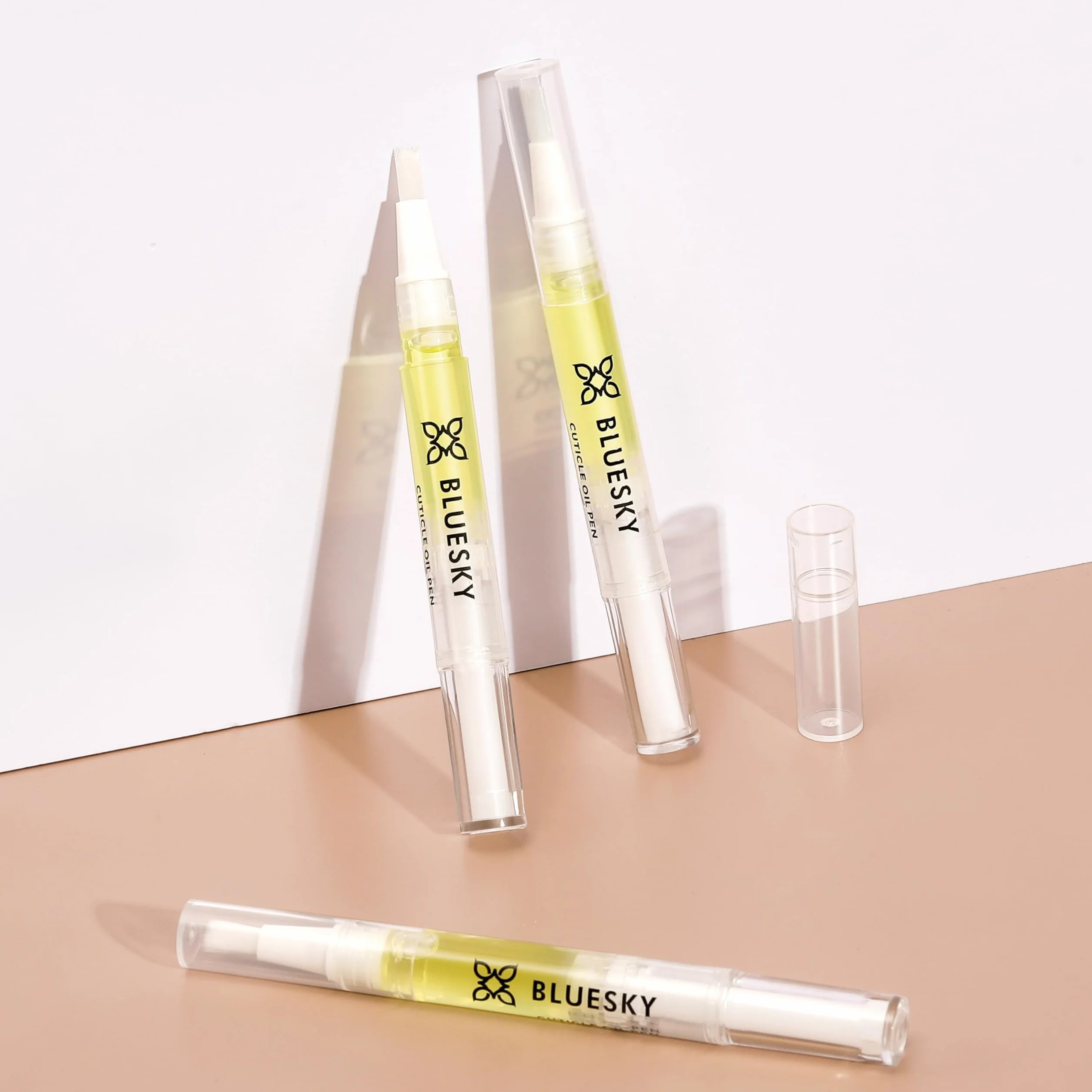 Bluesky Stylo à huile hydratante pour cuticules, huile d'amande douce, noix de coco, jojoba doré