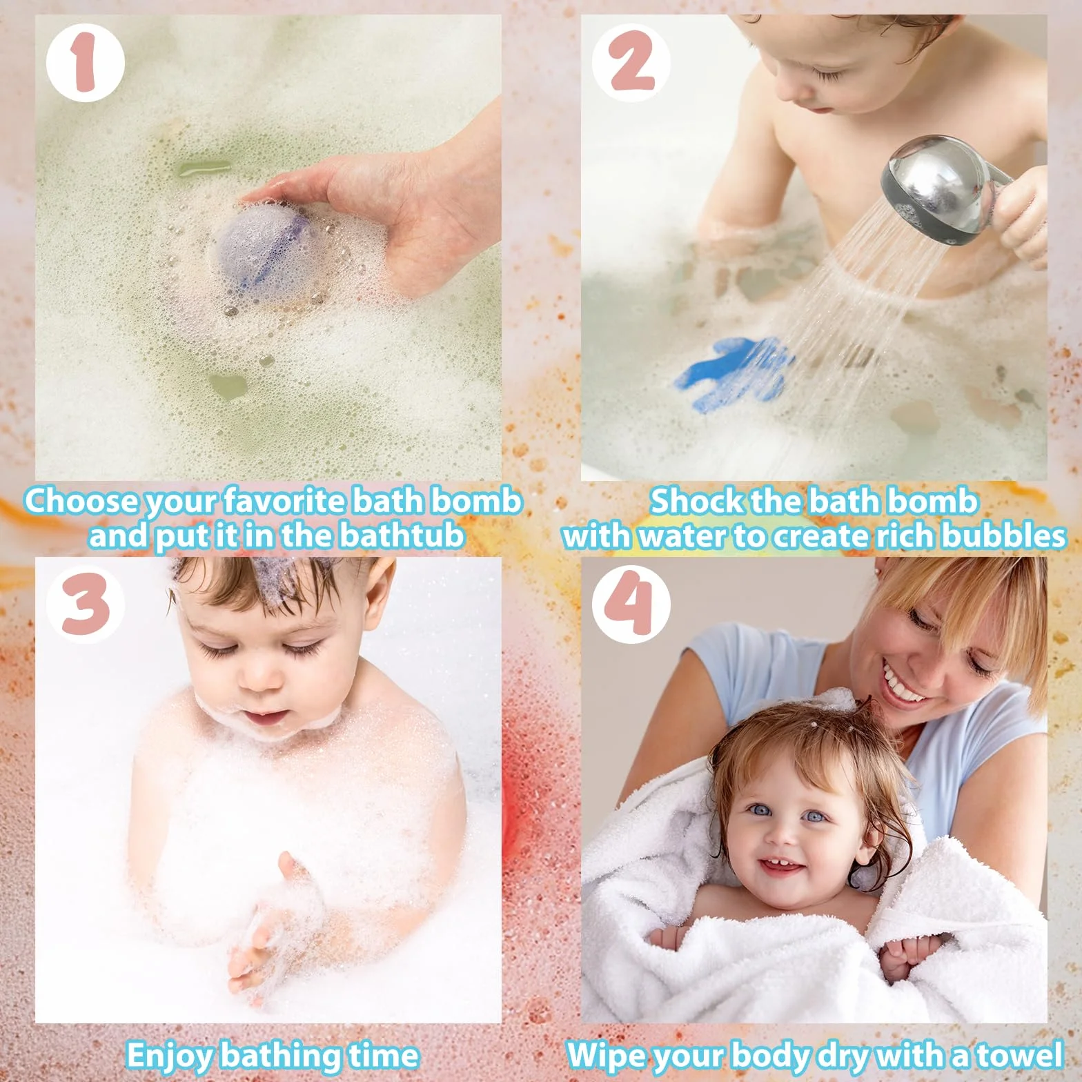 Bombes de Bain pour Enfants avec Jouet Surprise, Organiques Naturelles, Sans Cruauté, Cadeau pour Garçons et Filles