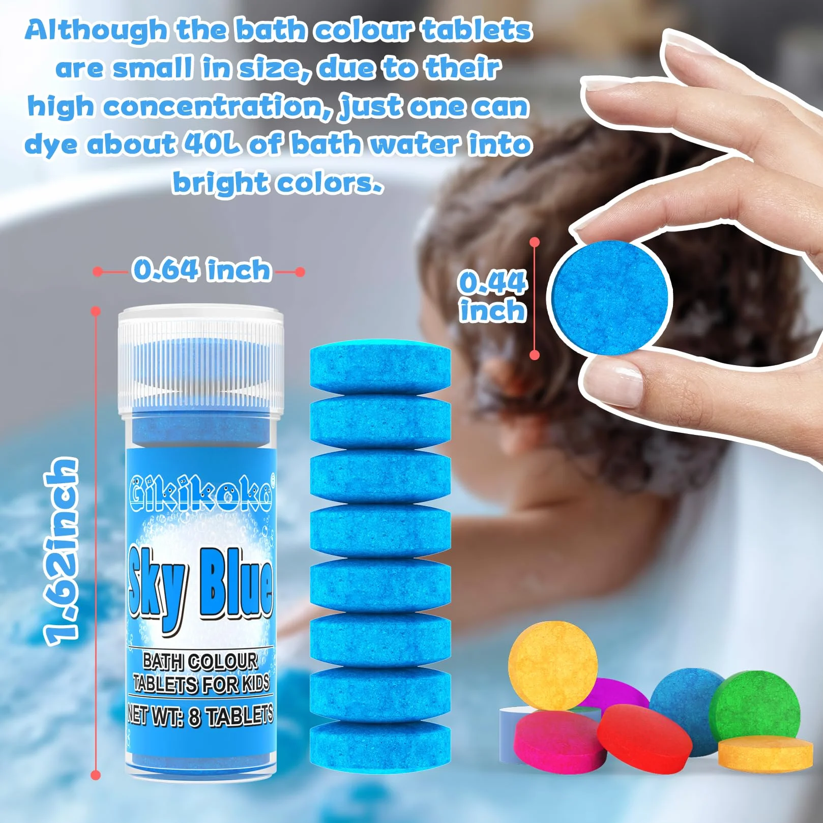 Boules de Bain Enfants 80 Pièces 6 Couleurs Comprimés De Bain Qualité Alimentaire